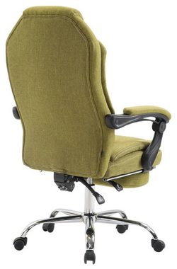 TPFLiving Bürostuhl Castan mit bequemer Rückenlehne - höhenverstellbar und 360° drehbar (Schreibtischstuhl, Drehstuhl, Chefsessel, Bürostuhl XXL), Gestell: Metall chrom - Sitzfläche: Stoff grün