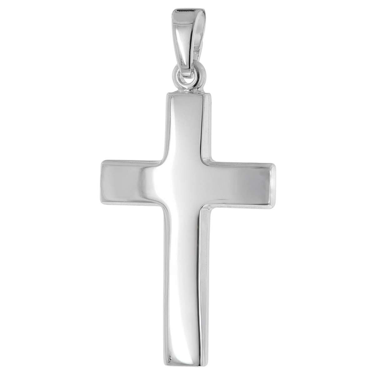 trendor Kreuzanhänger 21641, Kreuz-Anhänger für Herren Silber 925 rhodiniert 27 mm