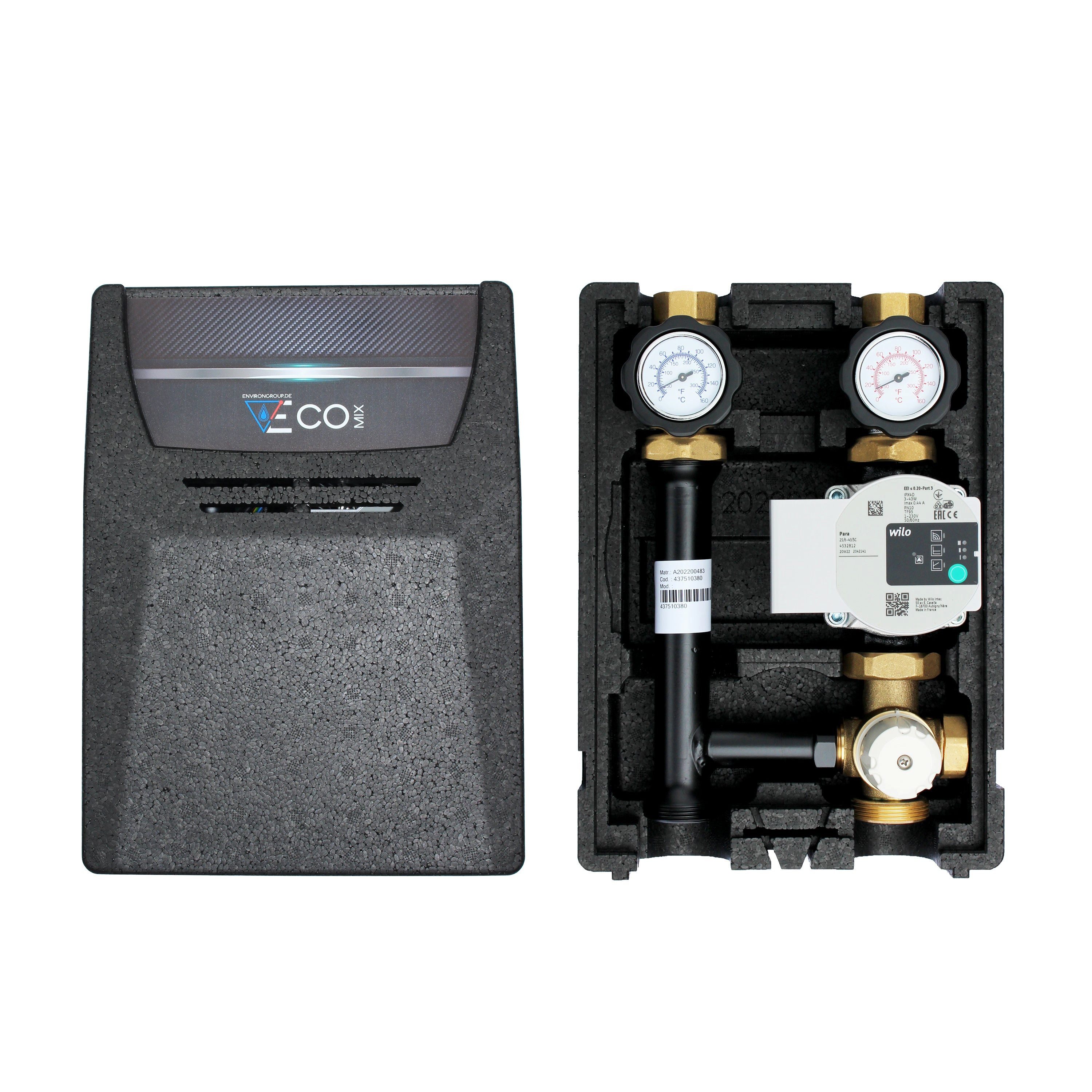 Environ Fußbodenheizung EcoMix EN004 Heizkreispumpengruppe mit Drei-Wege-Mischer, Festwertther