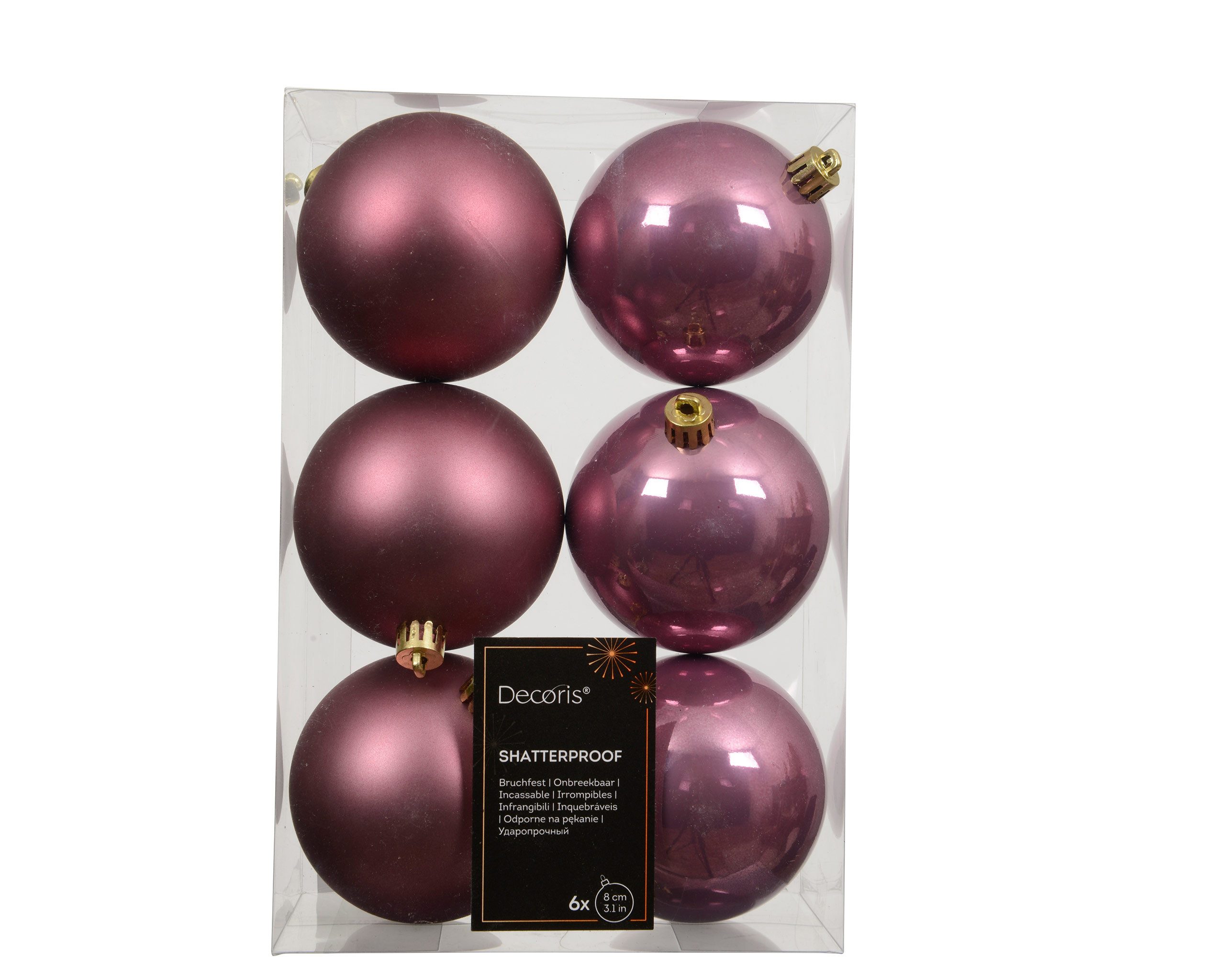 Kaemingk Weihnachtsbaumkugel, Weihnachtskugeln Kunststoff 8cm 6 Stück Vinta günstig online kaufen