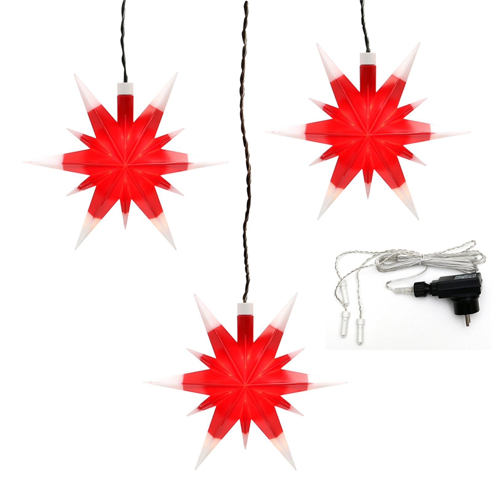 SIGRO Christbaumschmuck Weihnachtsstern 3er Set Outdoor (3-tlg)