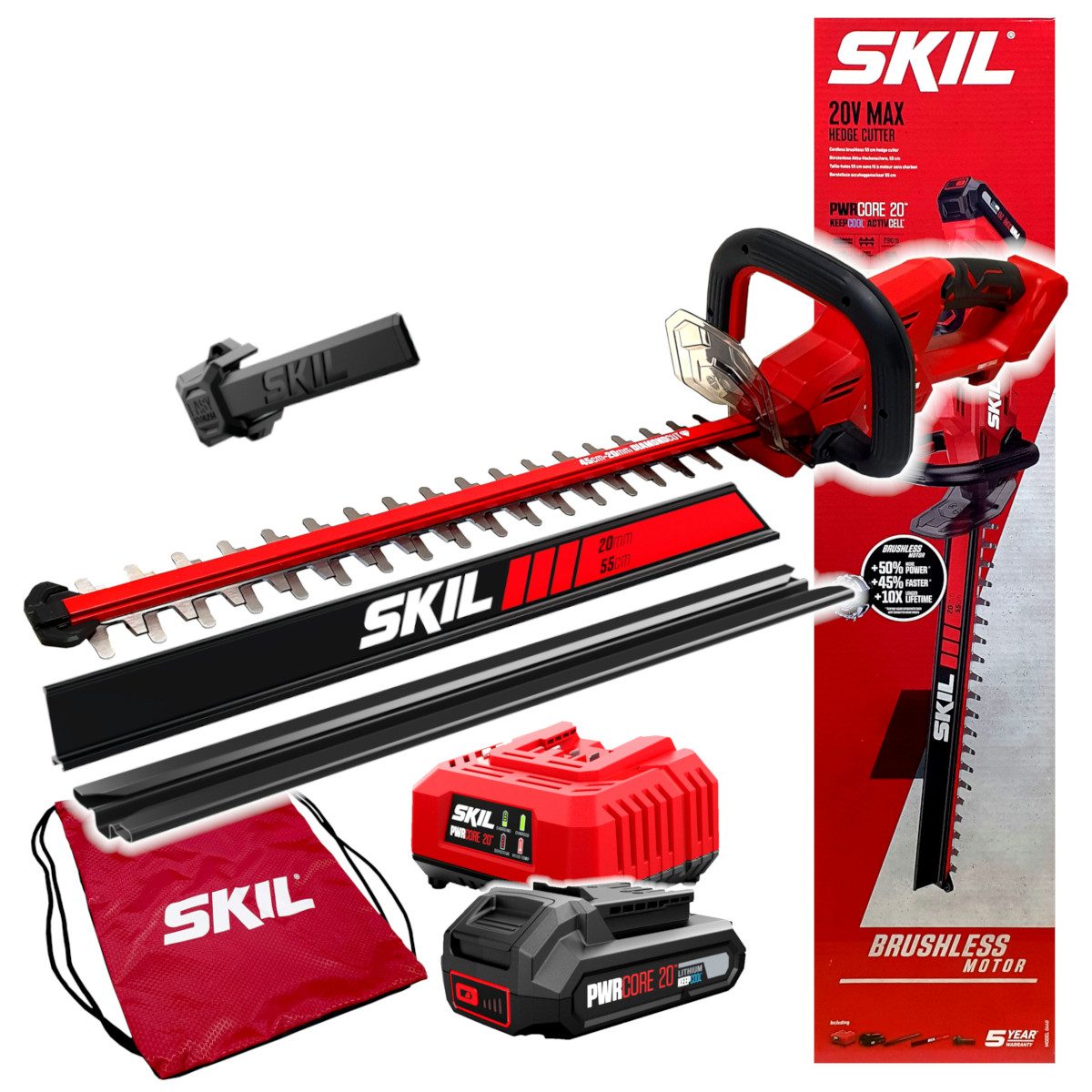 SKIL Akku-Heckenschere Akumulatorowa nożyca do żywopłotu Skil 20V 0440 AA 55cm (1x2,0Ah), (Akku Heckenschere Skil 20V 0440 AA 55cm (1x2,0Ah, Akku Heckenschere Skil 20V 0440 AA 55cm (1x2,0Ah)