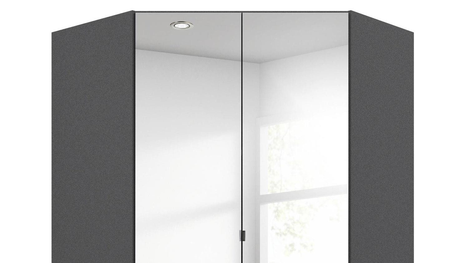 rauch BLUE Eckschrank Eckschrank Celle ca. 117x117 cm grau 2 türig Spiegel
