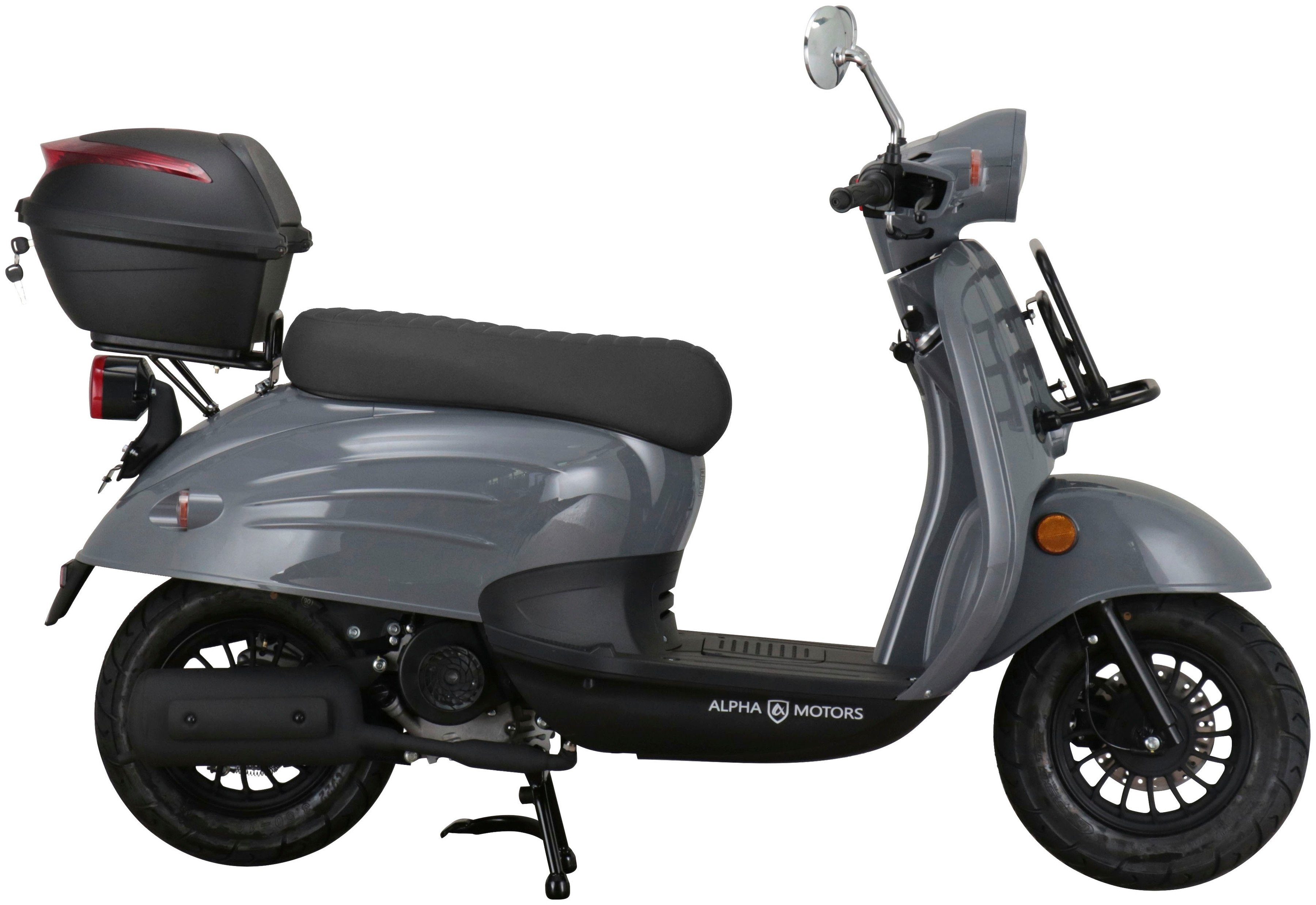 Alpha Motors Motorroller Adria, 50 ccm, 45 km/h, Euro 5, (Set, inkl. Topcase), mit Lenkerschloss
