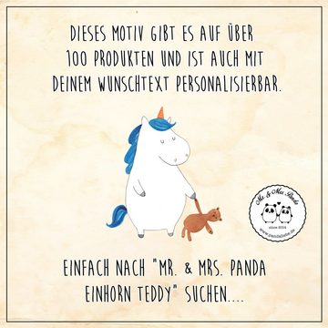 Mr. & Mrs. Panda Kosmetiktasche Einhorn Teddy - Rot Pastell - Geschenk, Kulturtasche, Unicorn, Make-U (1-tlg), Einzigartiges Design