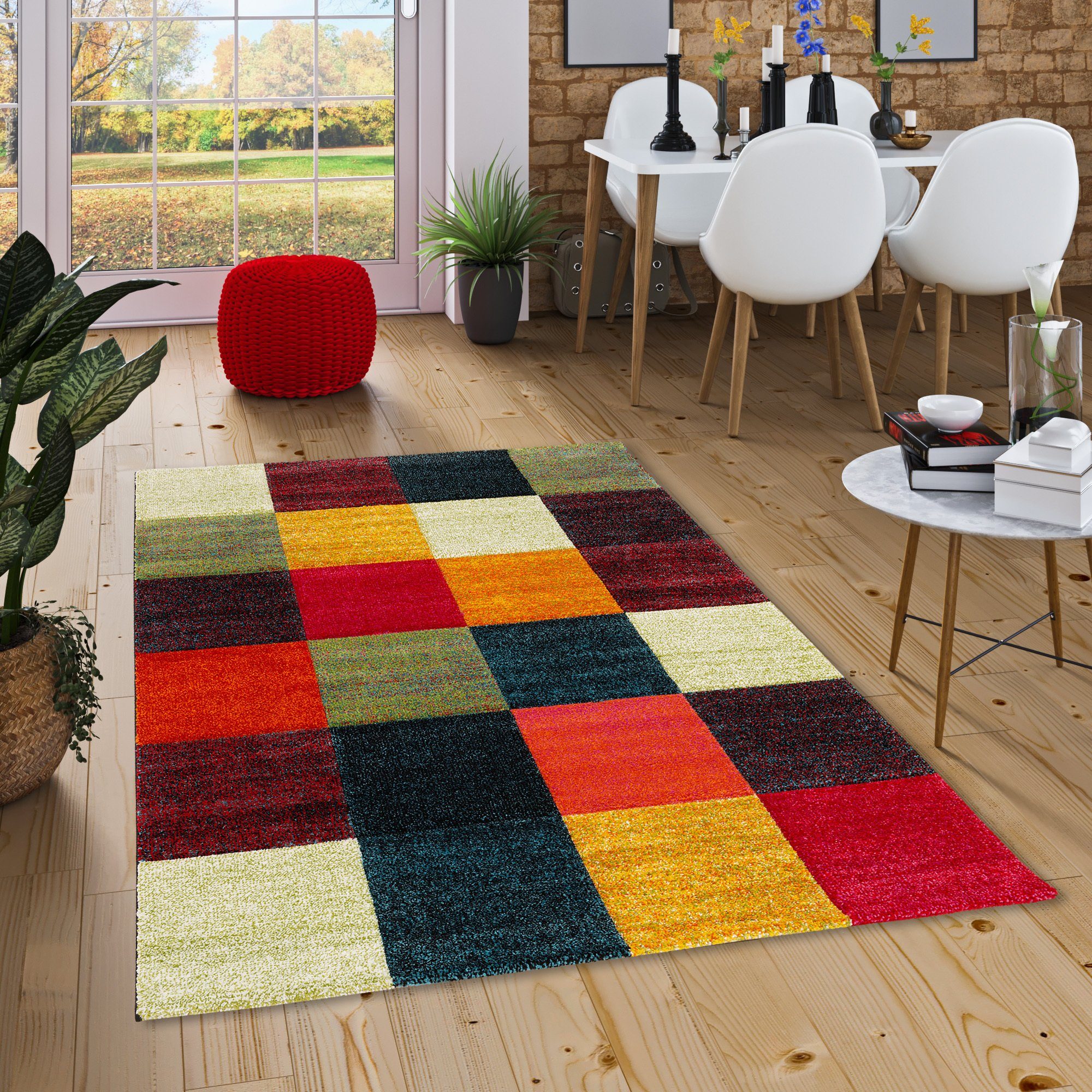 Pergamon Designteppich Designer Teppich Maui Modern Karo, Rechteckig, Höhe: 13 mm