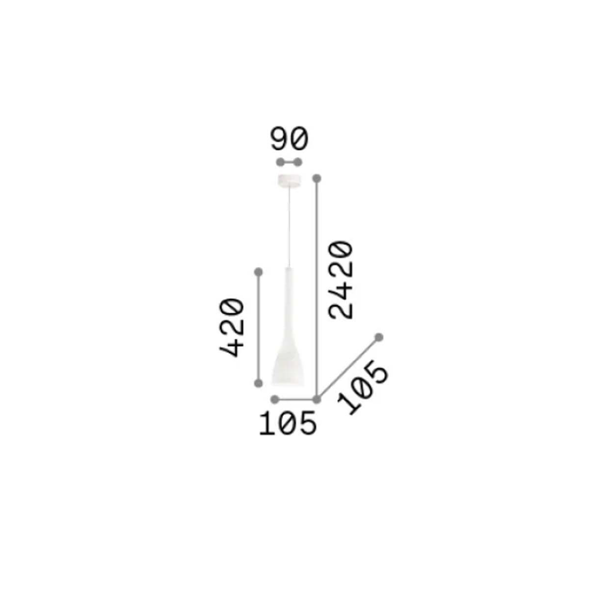 Ideal Lux Pendelleuchte Ideal Lux Flut SP1 small Pendelleuchte, Schwarz, Ø 10,5 cm, LED wechselbar, Hängeleuchte
