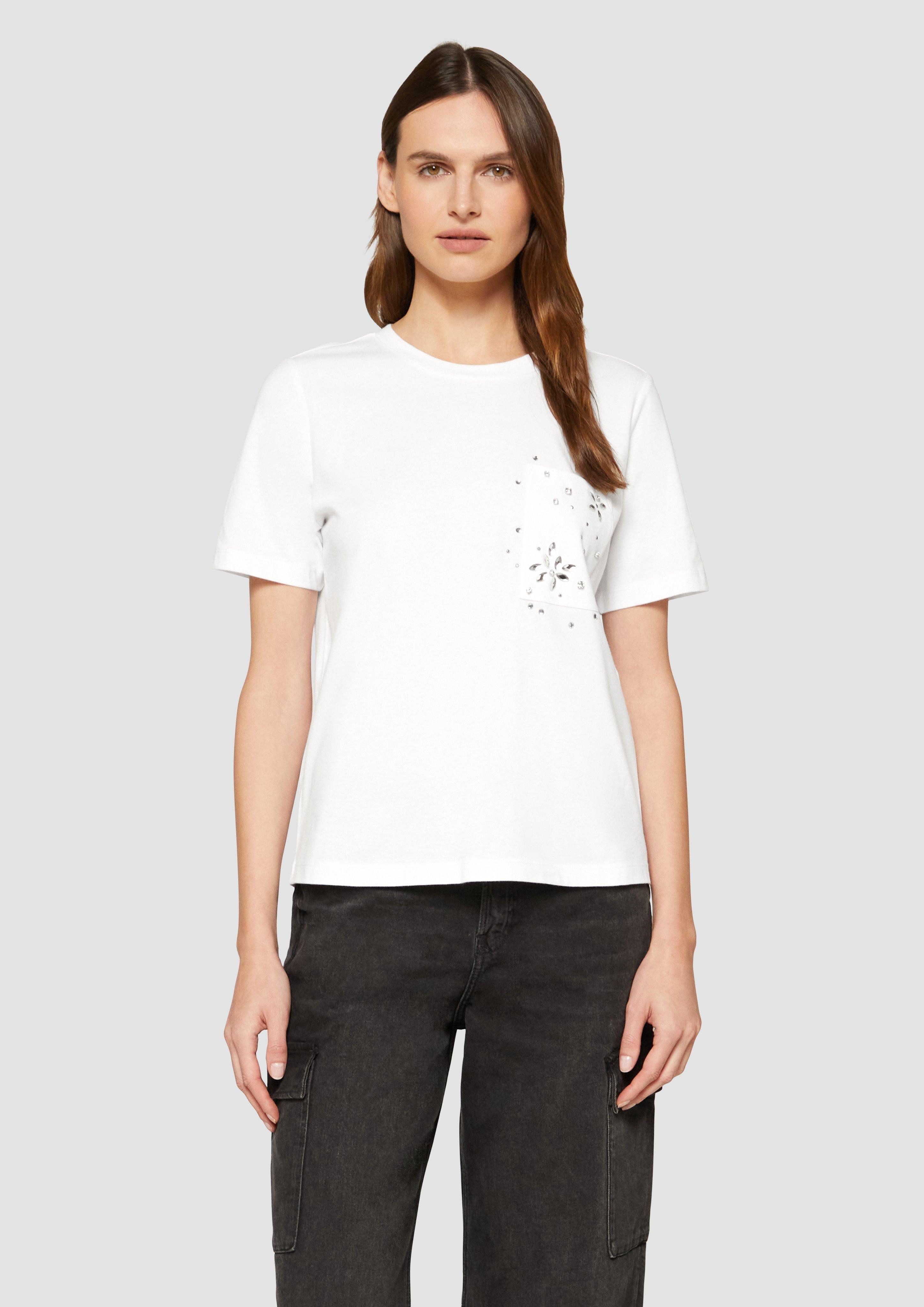 s.Oliver Kurzarmshirt T-Shirt aus Baumwolle mit günstig online kaufen