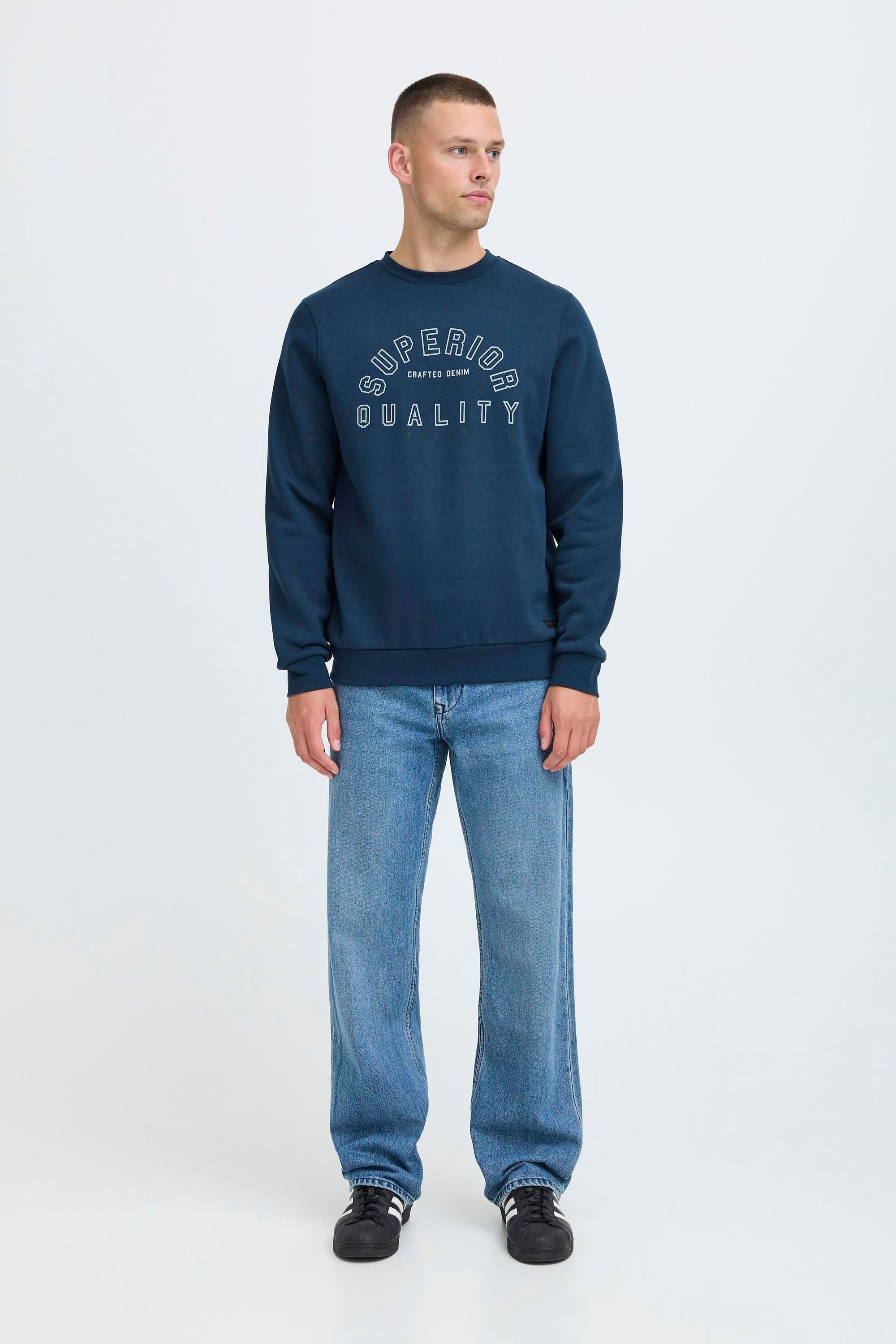 Blend Rundhalspullover BHSunox Lässiger Sweatpullover mit Print