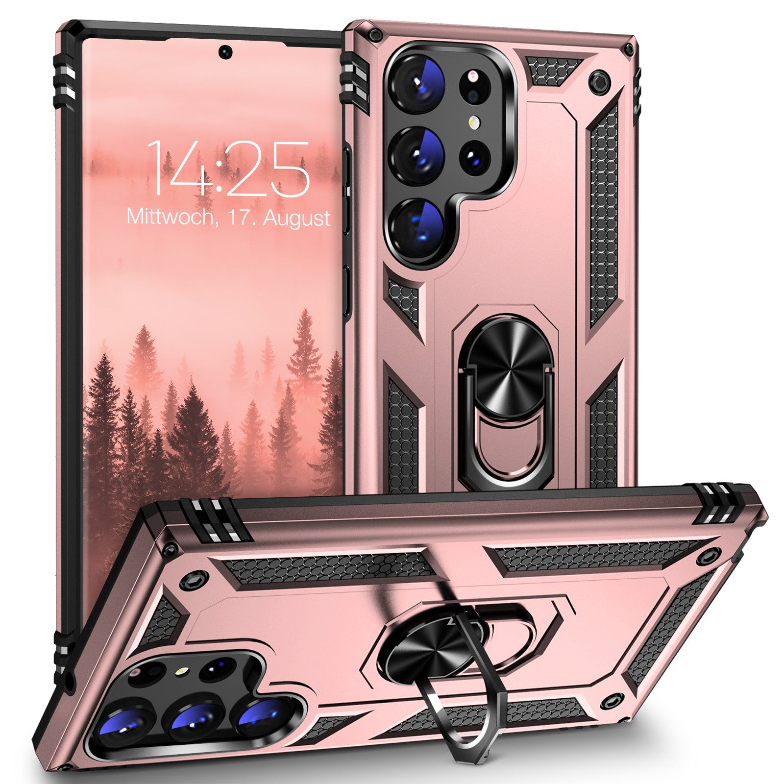 Tec-Expert Handyhülle Outdoor Cover Hülle für Samsung Galaxy S23 Ultra 6.8 Zoll, 6.8, Premium Hülle aus verstärktem Polycarbonat