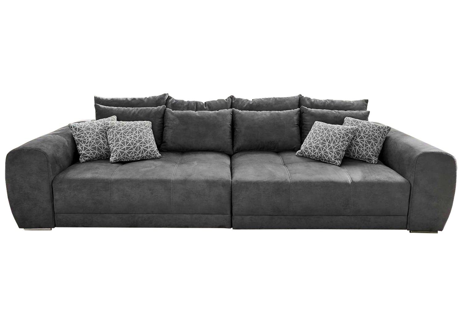 Jockenhöfer Gruppe Big-Sofa MOLDAU, B 306 x T 134 cm, 12 Kissen, Liegefläche  L 243 x B 120 cm, Grau