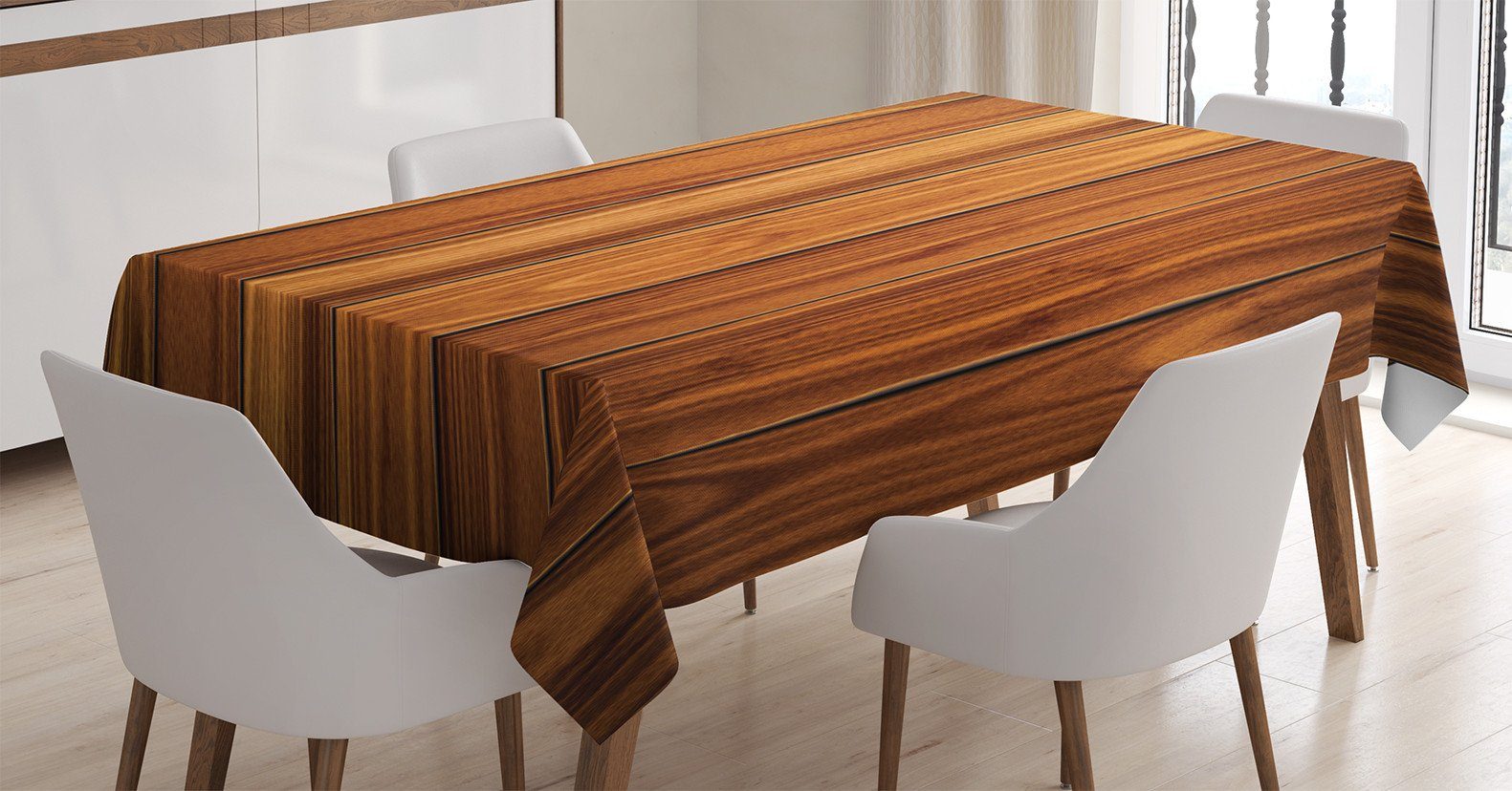 Abakuhaus Tischdecke Für Holzbohlen Rustikal Bereich Waschbar Farbfest den Farben, Klare Bild Außen geeignet