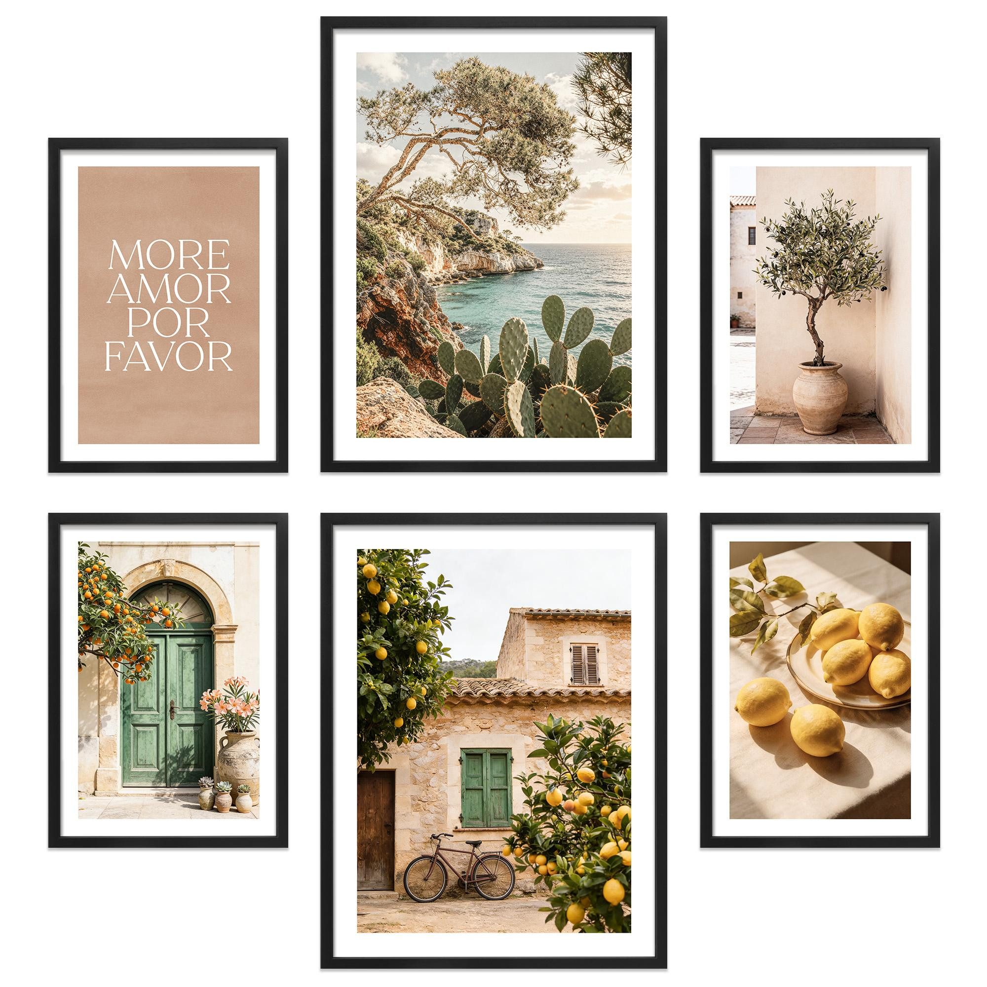 ARTFAVES Bilder-Collage Poster Set La Dulce Vida Española I mehrteilige Bilderwand I Wandbilde, (Wandbilder modern, 6 St)