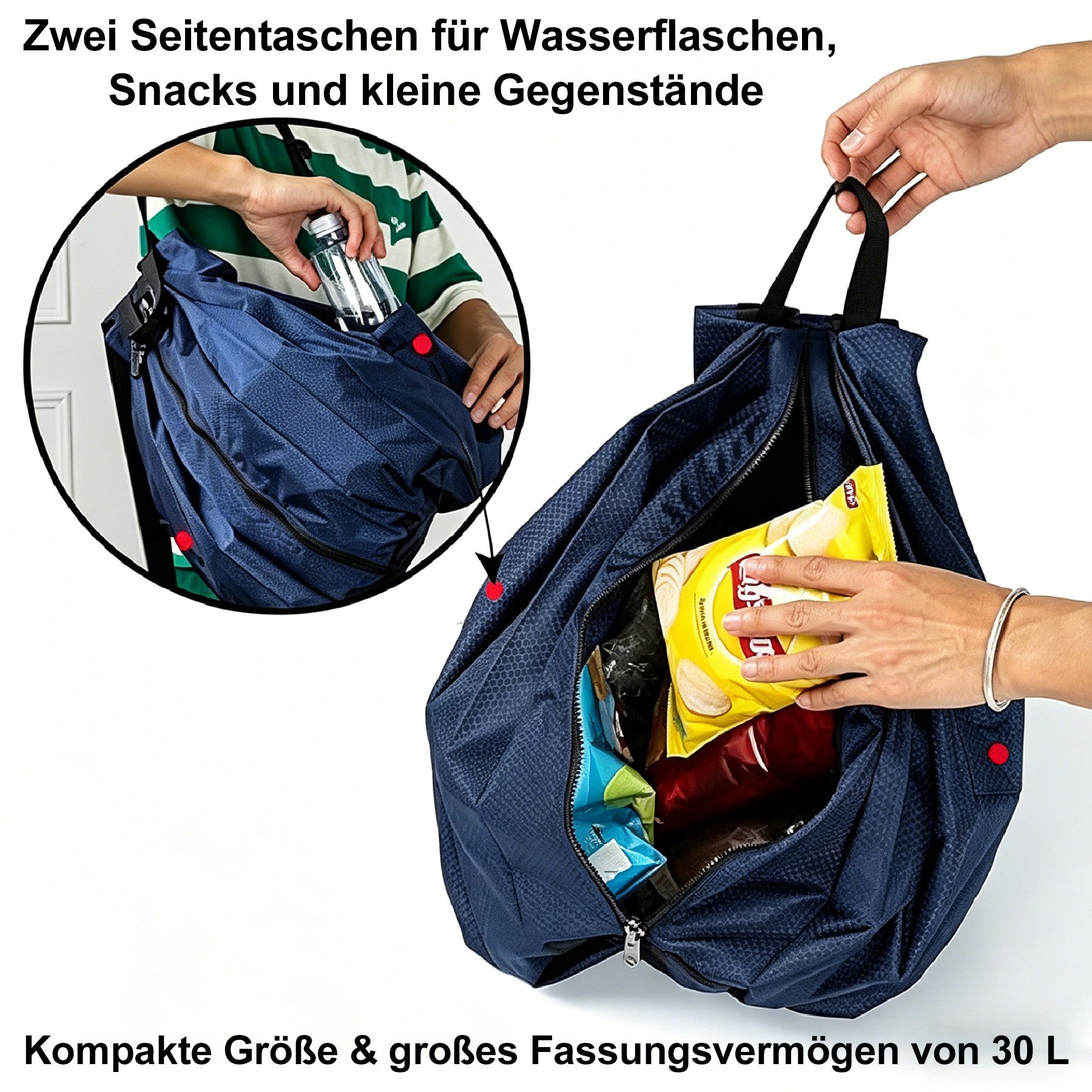 Mutig Freizeittasche Faltbarer Rucksack für Herren und Damen Sportbeutel Faltrucksack (Wasserdichter Reise-Wanderrucksack Multifunktionaler Tagesrucksack, leicht, verstaubar, 20 l, wasserabweisend), Tagesrucksack für Outdoor-Sportausflüge, Wandern, Pendeln, Fitness