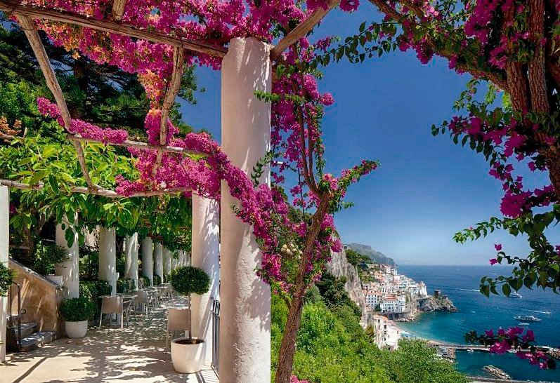 Komar Fototapete Amalfi, glatt, Meer, Stadt, bedruckt, (Set), ausgezeichnet lichtbeständig