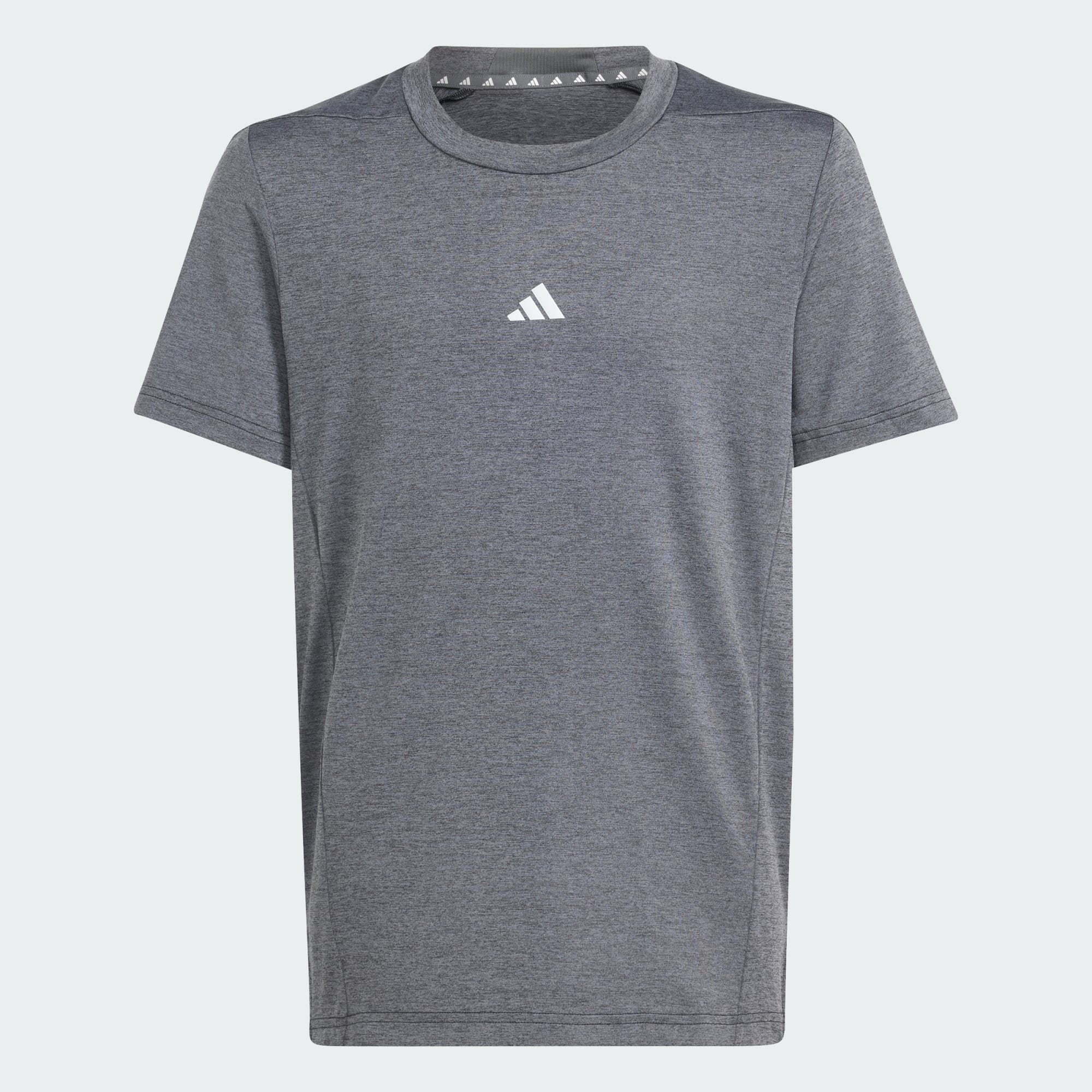 T-Shirt AEROREADY HEATHER adidas Reflective Grey TEE / Performance Silver / Grey TRAINING KIDS Black / Six Three