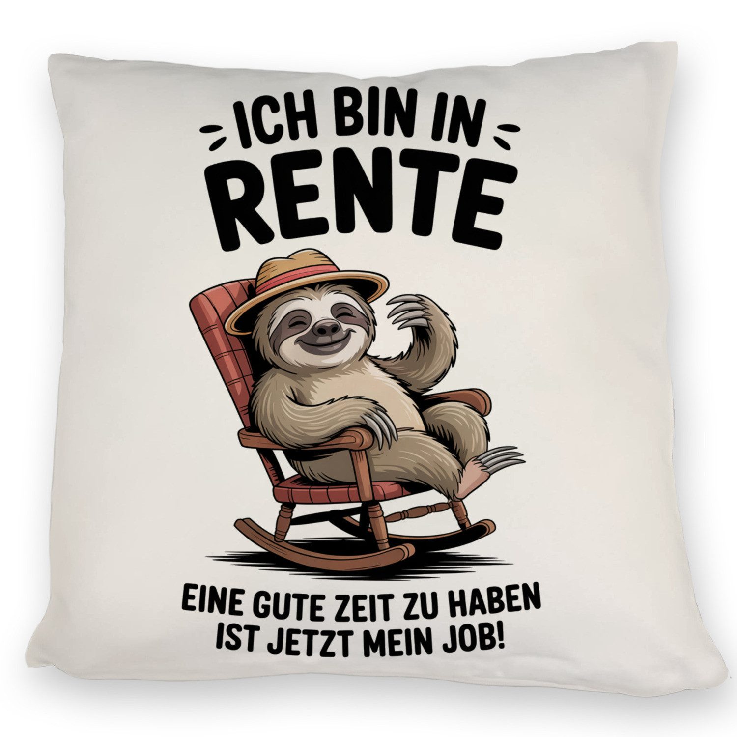 speecheese Dekokissen Faultier Ruhestand Kissen für Rentner