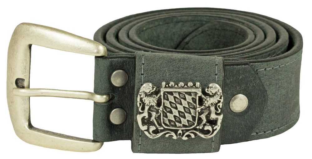 MODA Ledergürtel Trachtengürtel mit Dornschnalle und Bayernwappen -