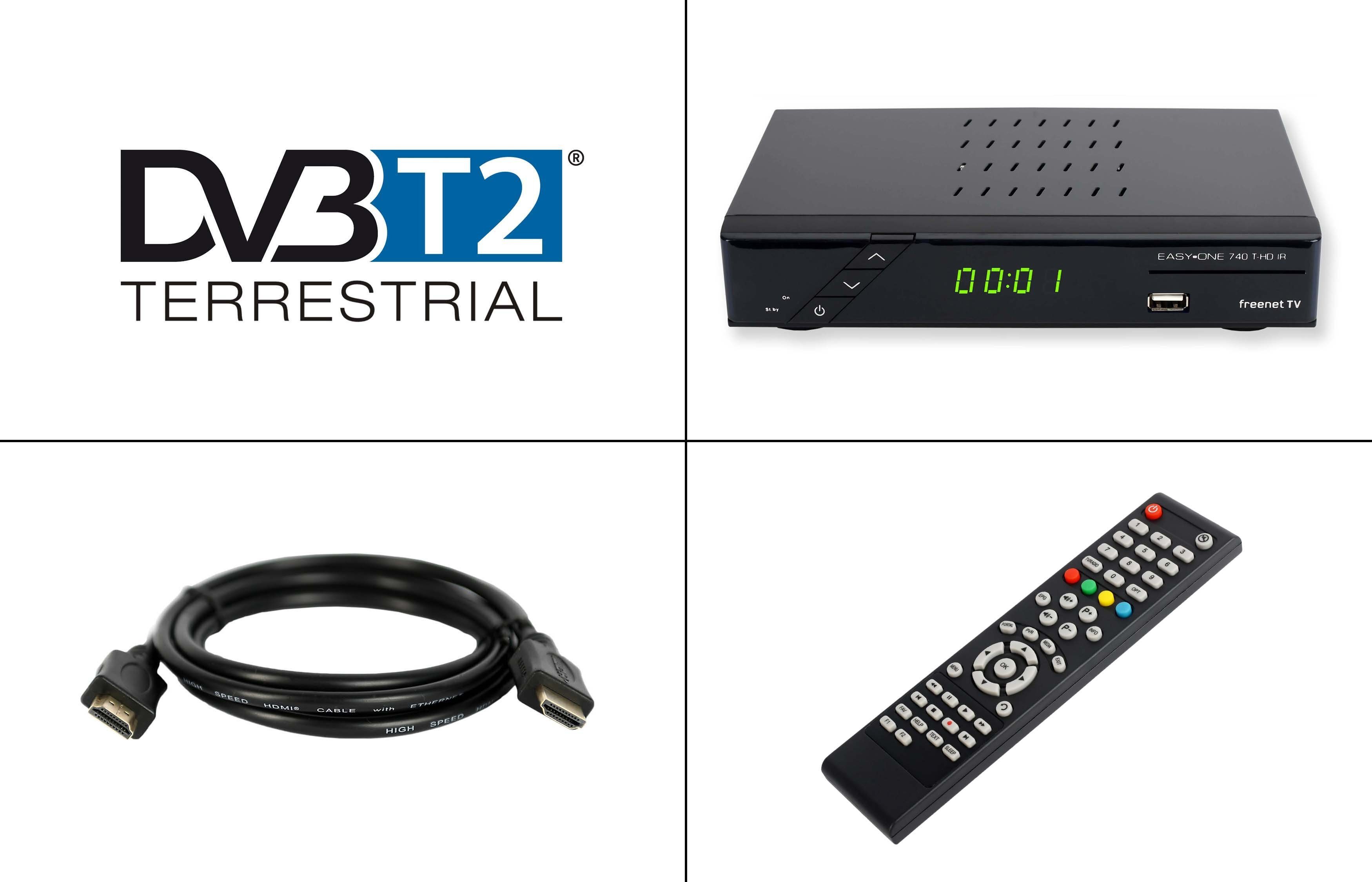 EasyOne 740 HD HDMI Media Player) TV, Kabel, DVB-T2 (1,5 HD, m freenet Receiver HD Full