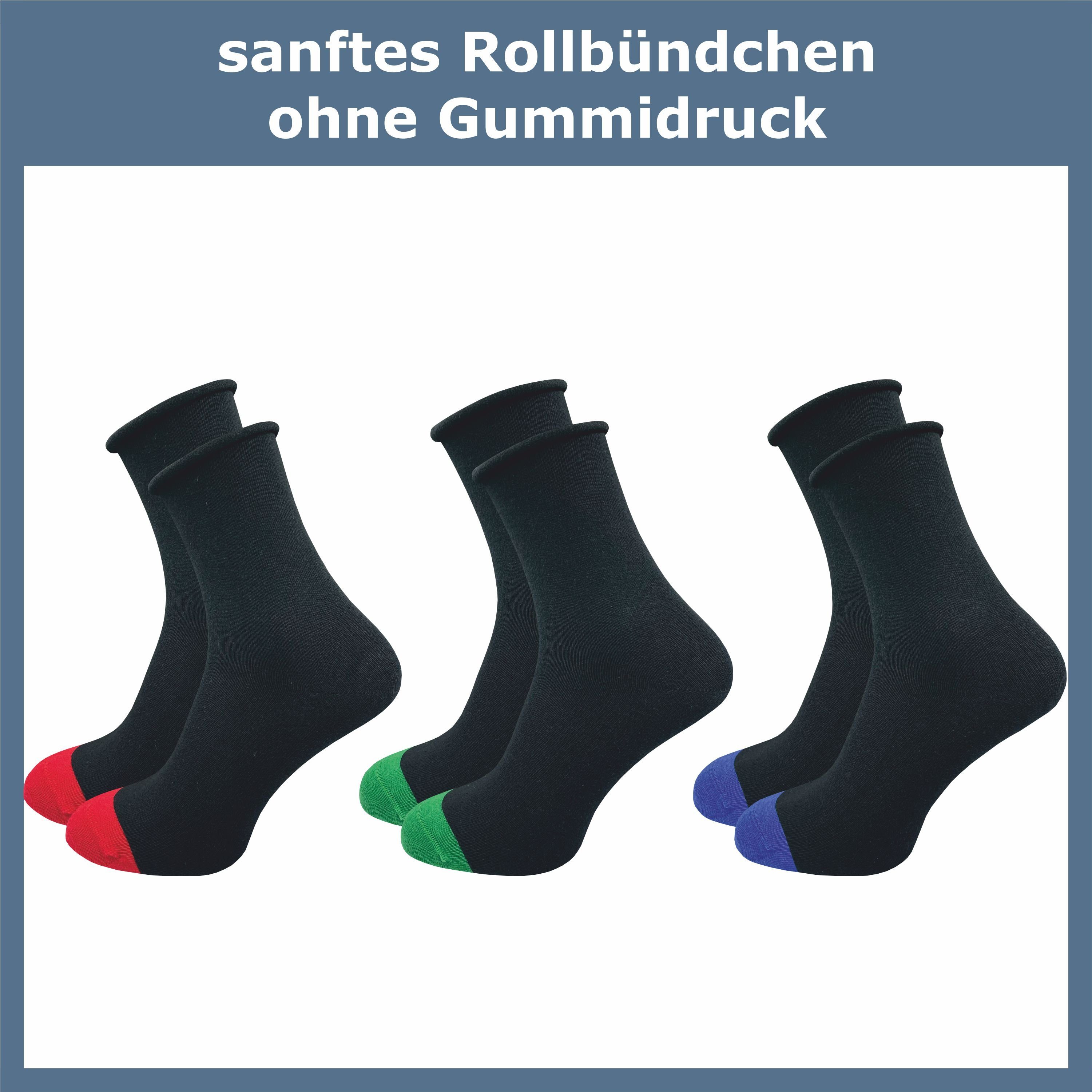 GAWLO Dabetkersocken Für Damen Mt Rollrand - Ohne Drückende Naht