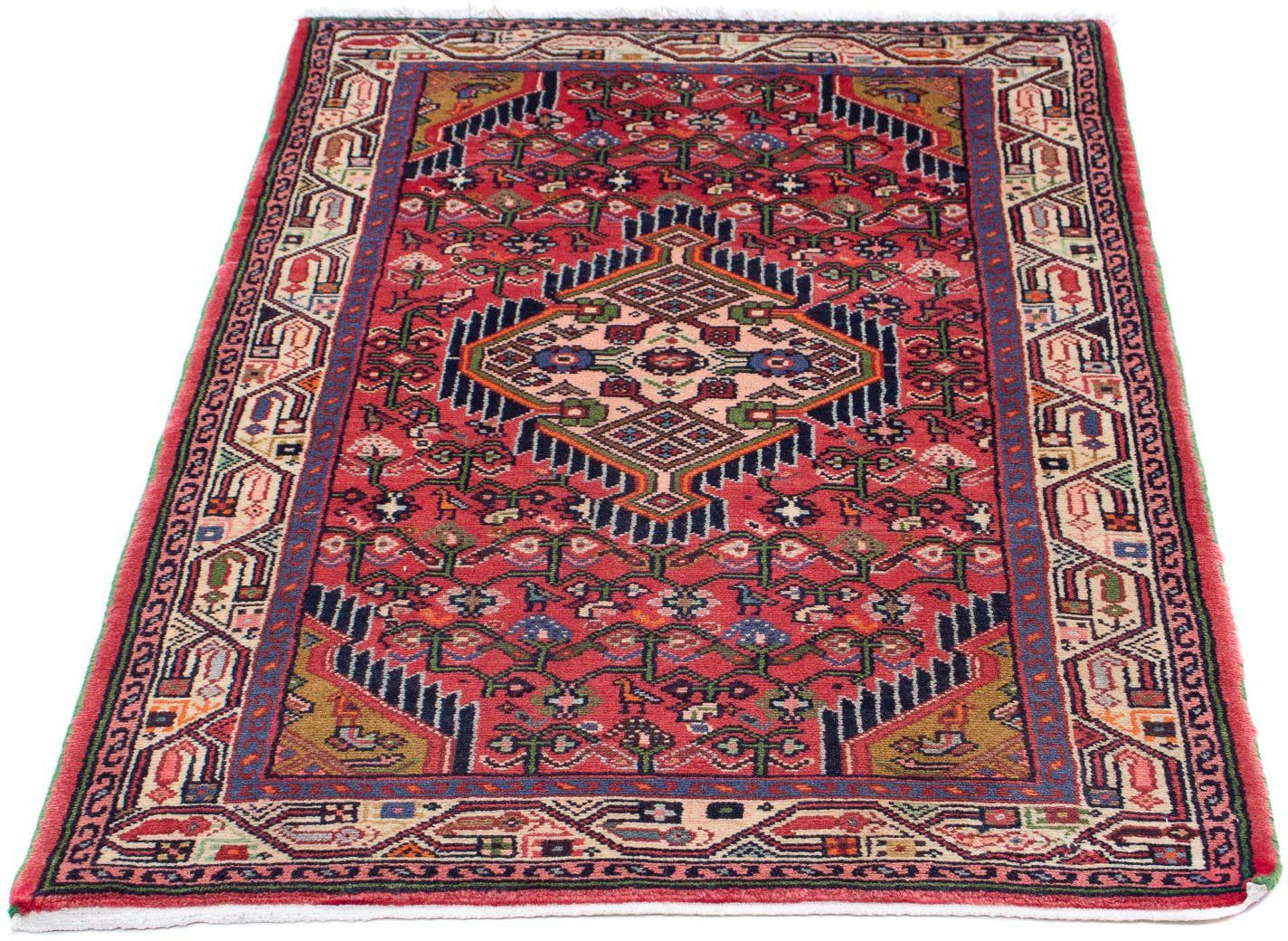 Wollteppich Hamadan Medaillon 131 x 83 cm, morgenland, rechteckig, Höhe: 10 mm, Handgeknüpft | Kurzflor-Teppiche
