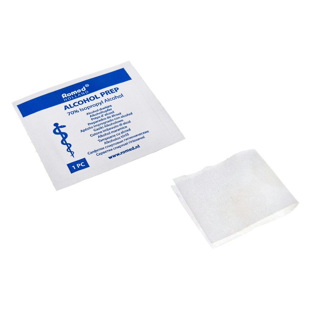 Romed Wundpflaster Alkoholtupfer, 65 x 30 mm, 2-lagig (100 St)
