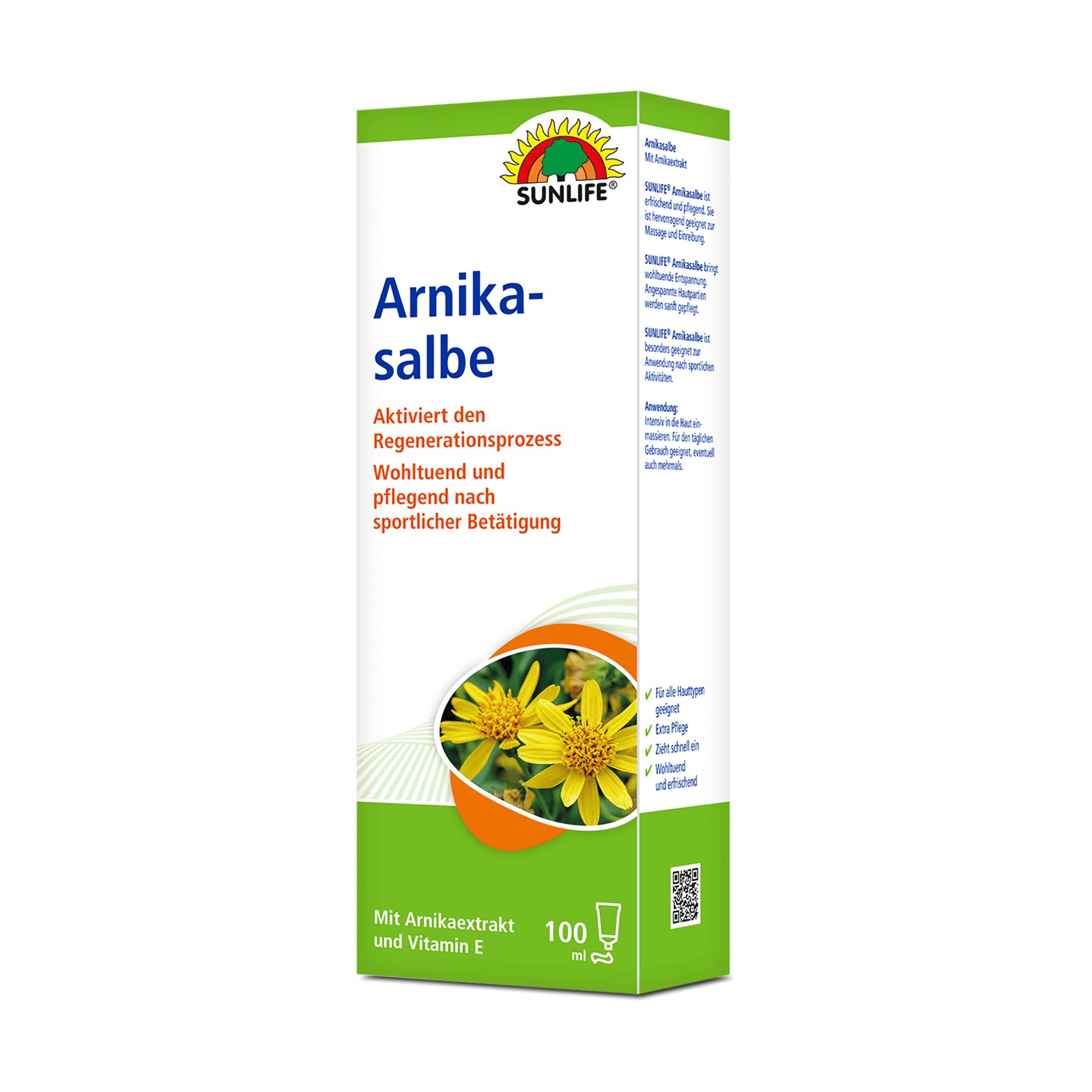 SUNLIFE Hautpflegegel SUNLIFE® Arnika Salbe 100 ml Natürlich Gel Pflege Sport Entspannung