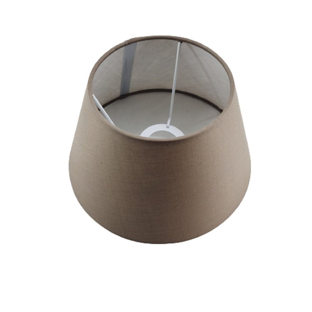 Designer-Lampenschirm Taupe Hell, Leinen-Optik, Konische Form – 30 Cm Unten, Für E27 Fassung
