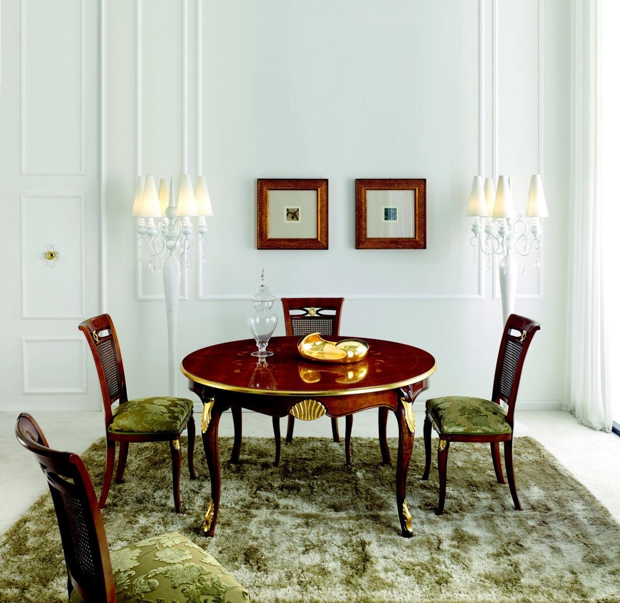 JVmoebel Esstisch Esstisch Luxus Esszimmer Tische Rund Holz Italienische Möbel Stil Barock Tisch