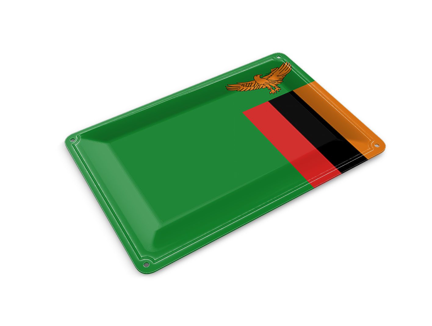 Femer GmbH Postkarte Flagge Sambias 14x10 cm Flag of Zambia, unfrankiert