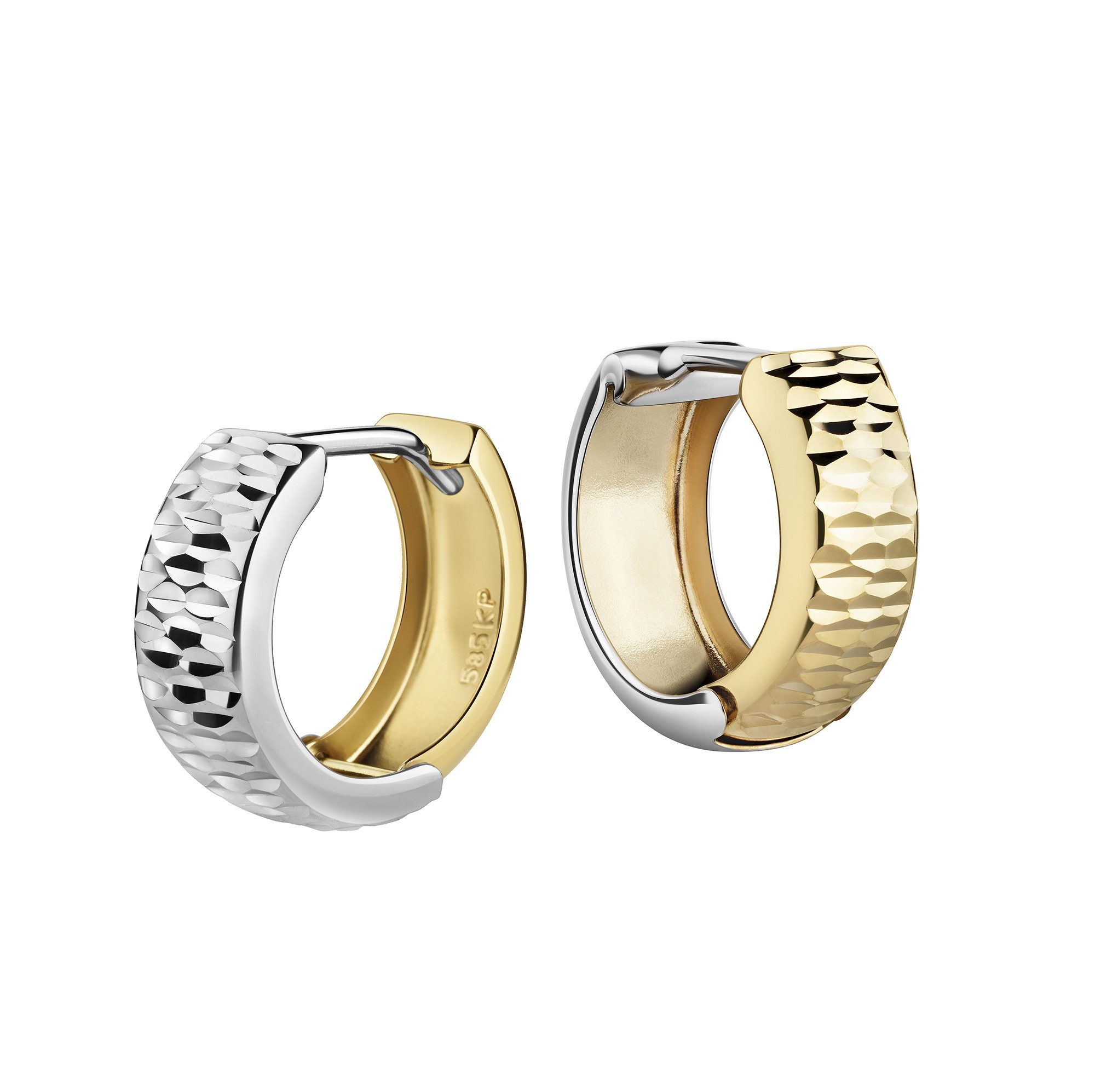 Fascination by Ellen K. Paar Creolen 585/- Gelbgold bicolor diamantiert günstig online kaufen