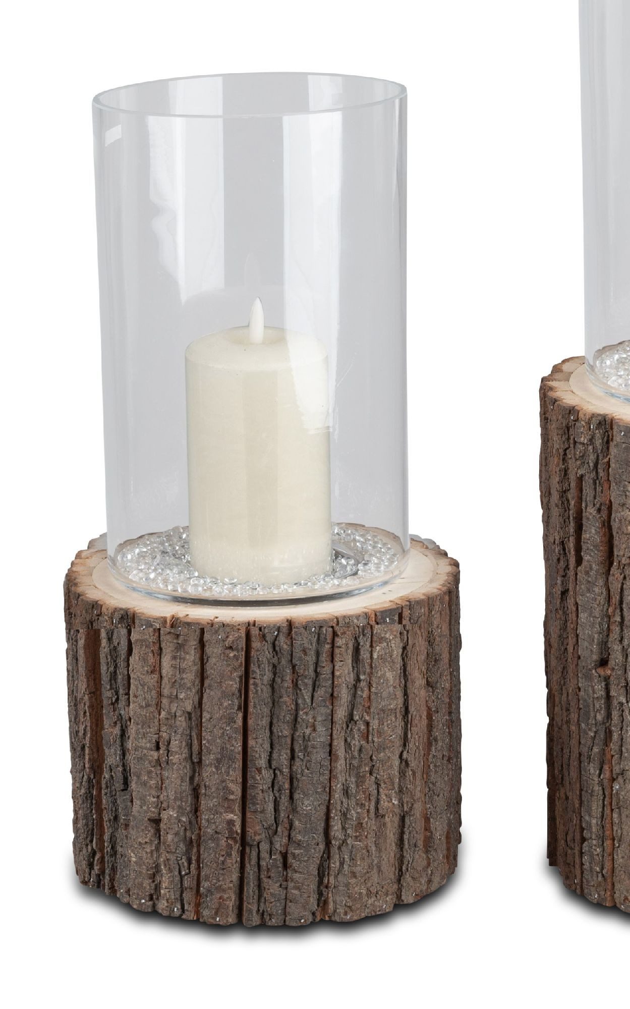 formano Windlicht Baumstamm, mit Glasaufsatz, natur, Motiv: Baumstamm
