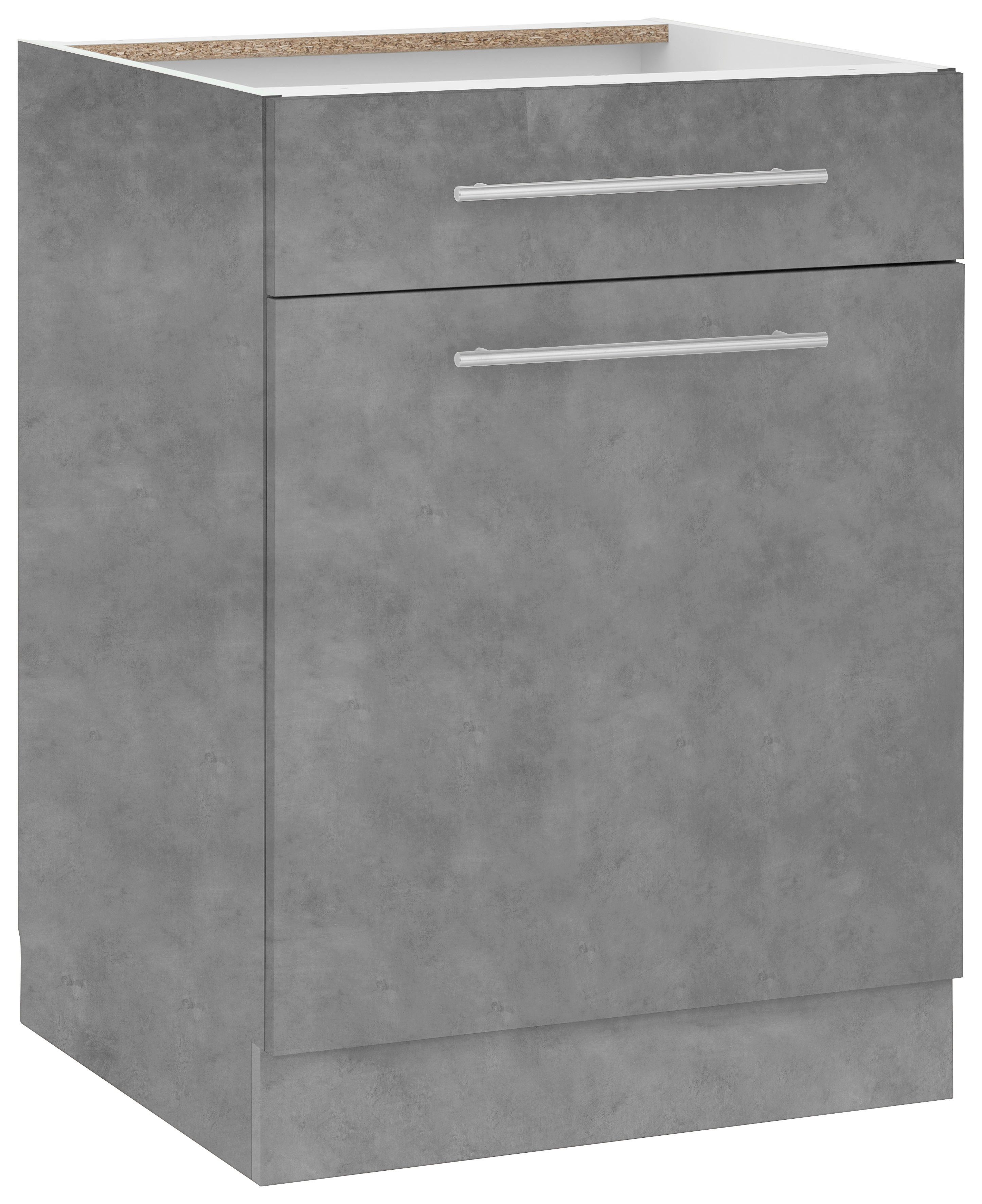 wiho Küchen Unterschrank Flexi2 Breite 60 cm betonfarben/betonfarben