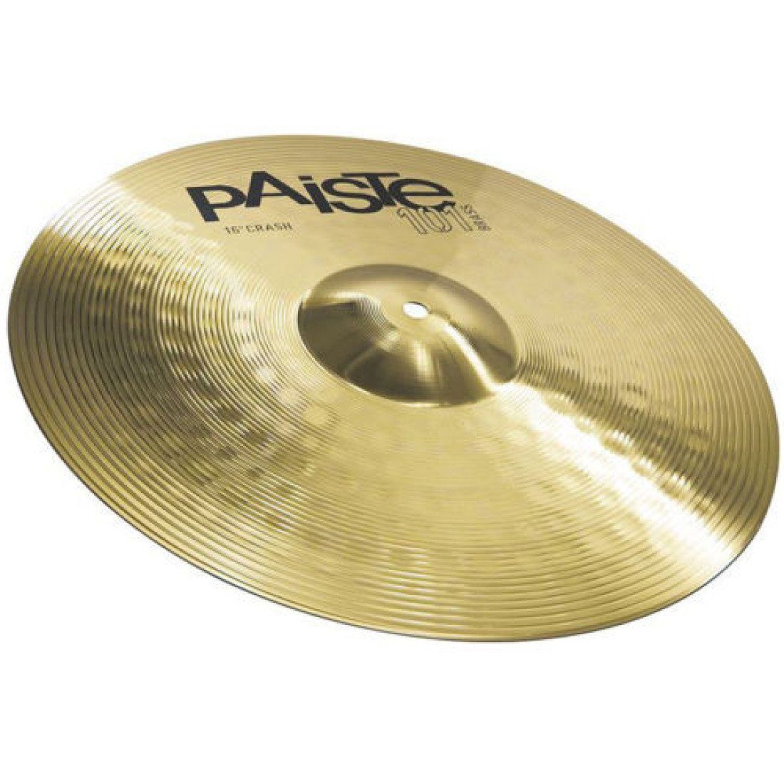 Paiste Schlagzeug Paiste 101 Brass 16 Crash Becken mit 5A Drumticks, mit Drumsticks