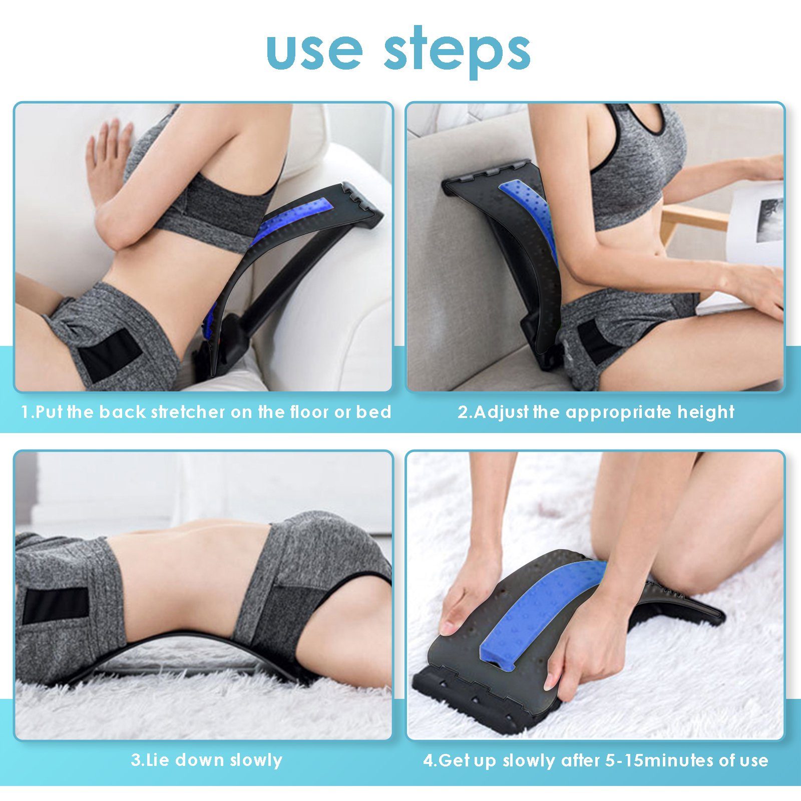 Rückenmassage Rückentrainer (1-tlg), Design Lordosenstütze, Gimisgu Rückenstrecker Rückentrainer Einstellbar/Bogenstützende Massagegerät