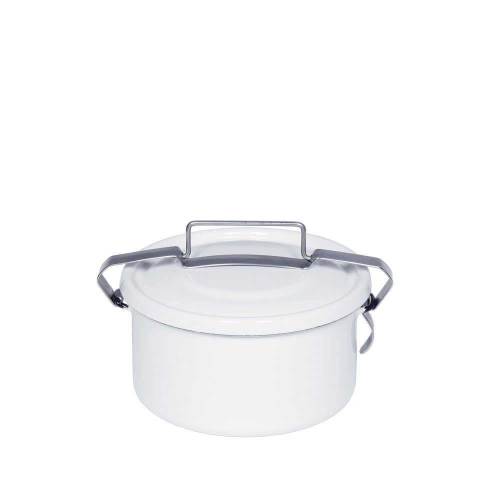 Riess Vorratsdose Classic Weiss, Emaille, Classic Weiß runde Dichtungsdose 0,75 L - Emaille