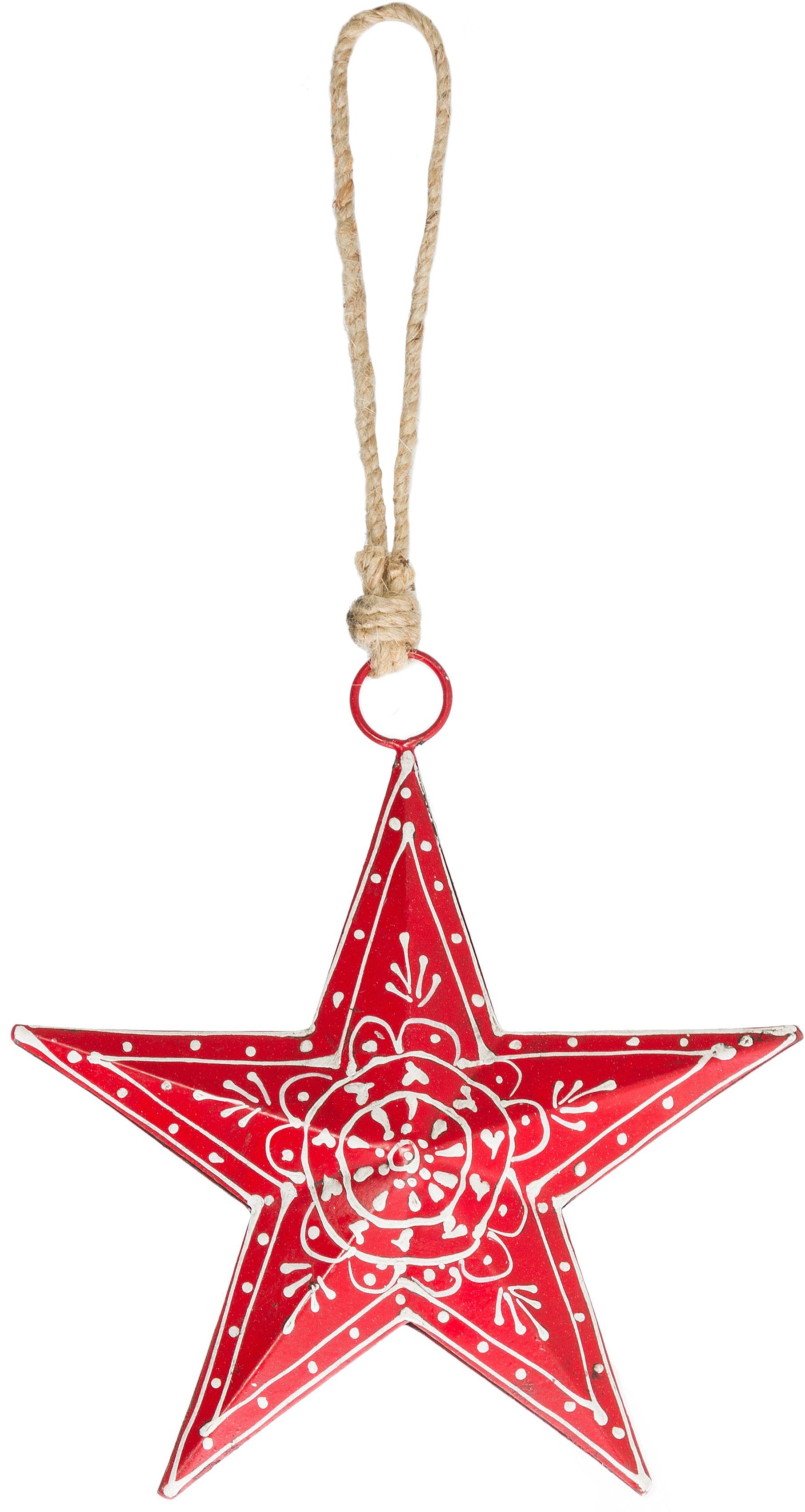 Myflair Möbel & Accessoires Dekohänger Weihnachtsdeko rot (1 St), in Sternform, Länge ca. 15 cm