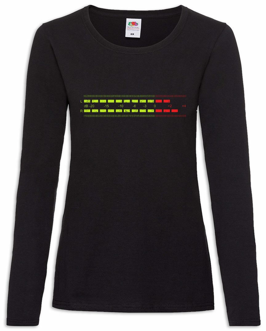 Langarmshirt DB Meter I Damen Langarmshirt Decibel Music Bass Retro Radio Cassette