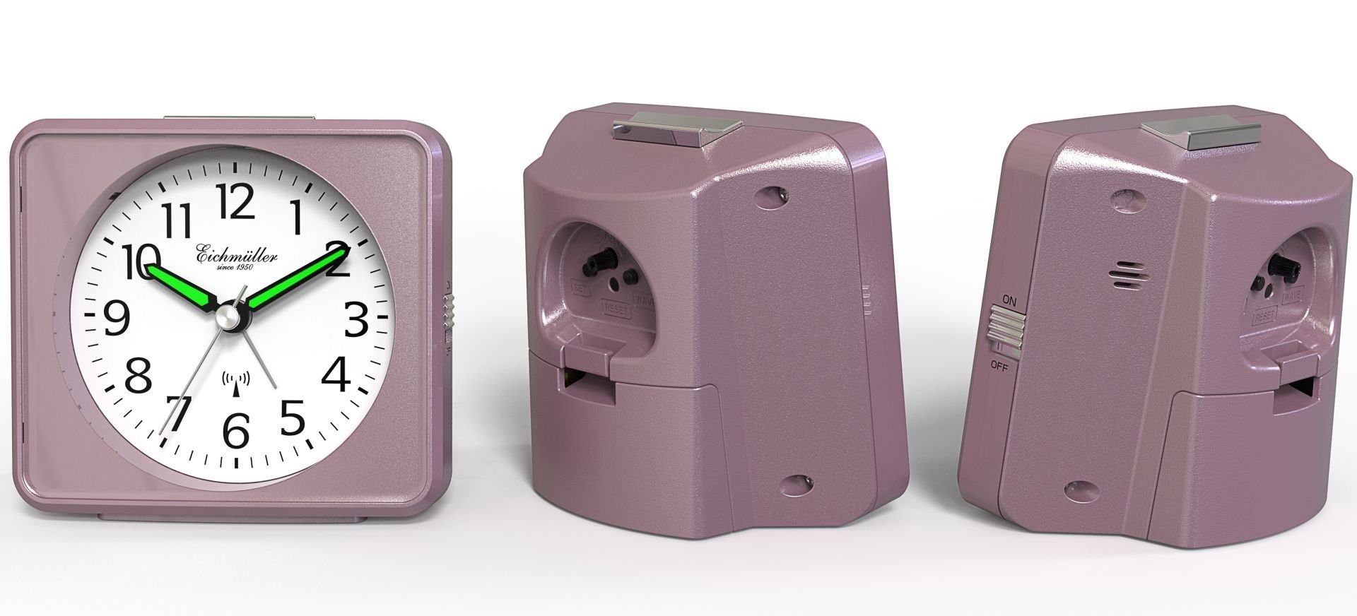 Eichmüller Funkwecker 9892-07 – Präziser rosa Wecker mit ansteigendem Weckton, sehr gut ablesbar