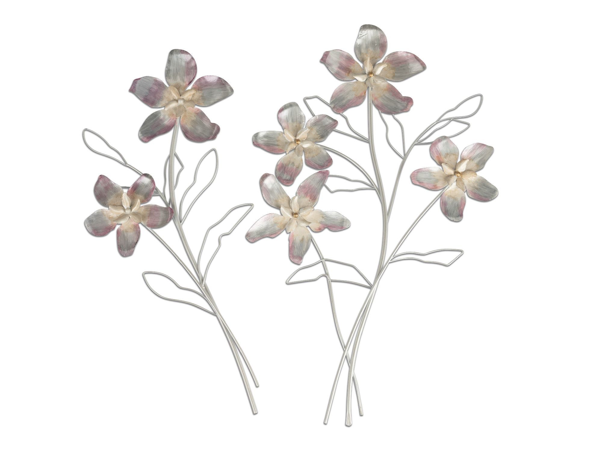 formano Wanddekoobjekt Pearl, Höhe: 61cm, Farbe: Silber, Motiv: Blume