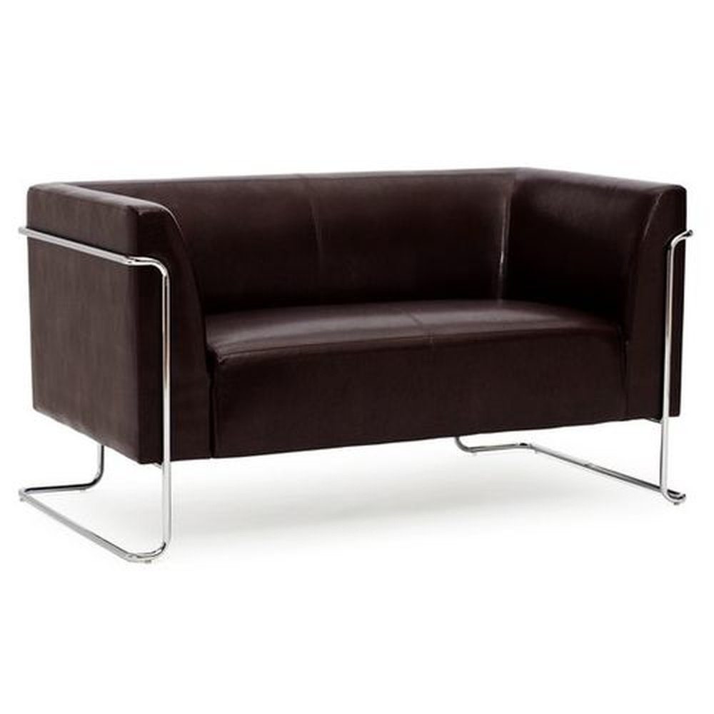 CURACAO 1 Braun Kunstleder Couch, mit OFFICE hjh Braun Armlehnen, gepolstert Sofa | Lounge bequem St, Sofa