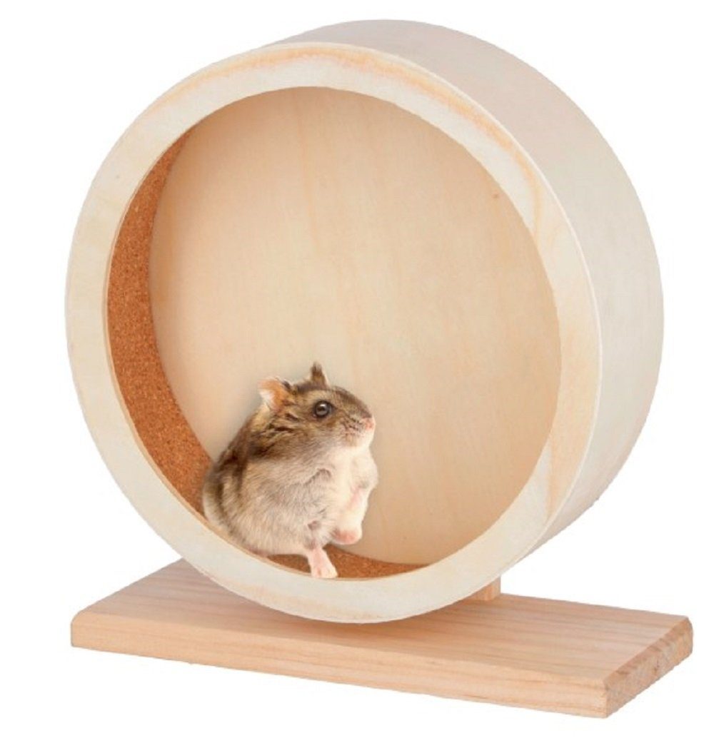 Kleintierklettergerüst KERBL Hamsterlaufrad aus Holz/Kork Ø 22cm 81787