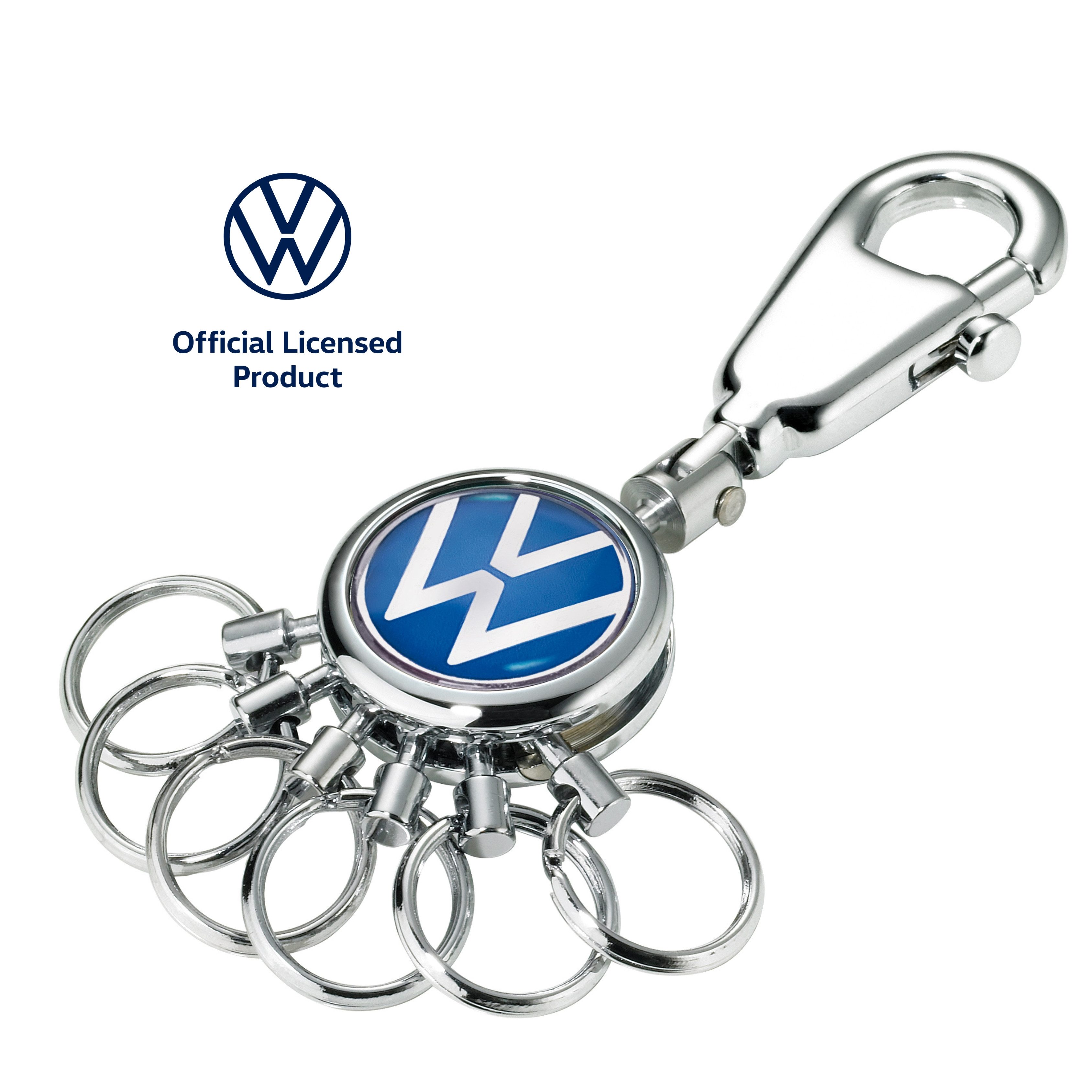 TROIKA Schlüsselanhänger Volkswagen, Offiziell lizensierte VW Schlüsselanhänger, 4 Ausführungen (1-tlg., exklusives Lizenzprodukt), mit Leder, Metall oder Karabiner‑Ring-System, ideal als Geschenk