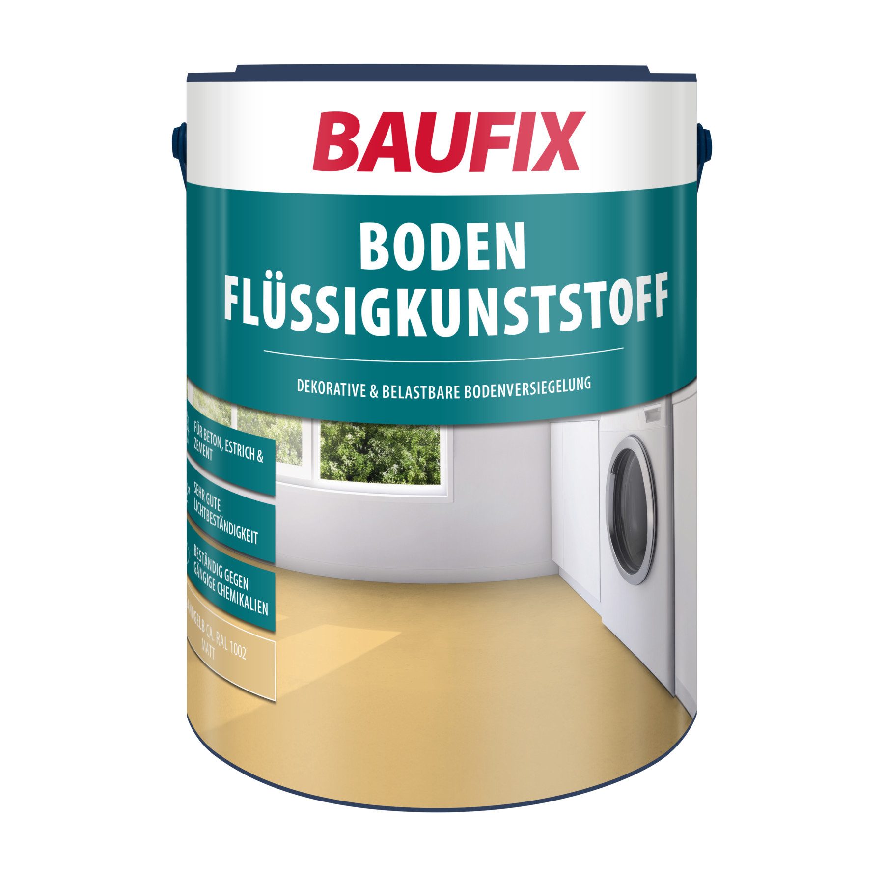 Baufix Acryl-Flüssigkunststoff matt, 5 Liter für ca. 30m², Beton- und Bodenfarbe, Schutzanstrich für Beton, Estrich und Zementfaserplatten