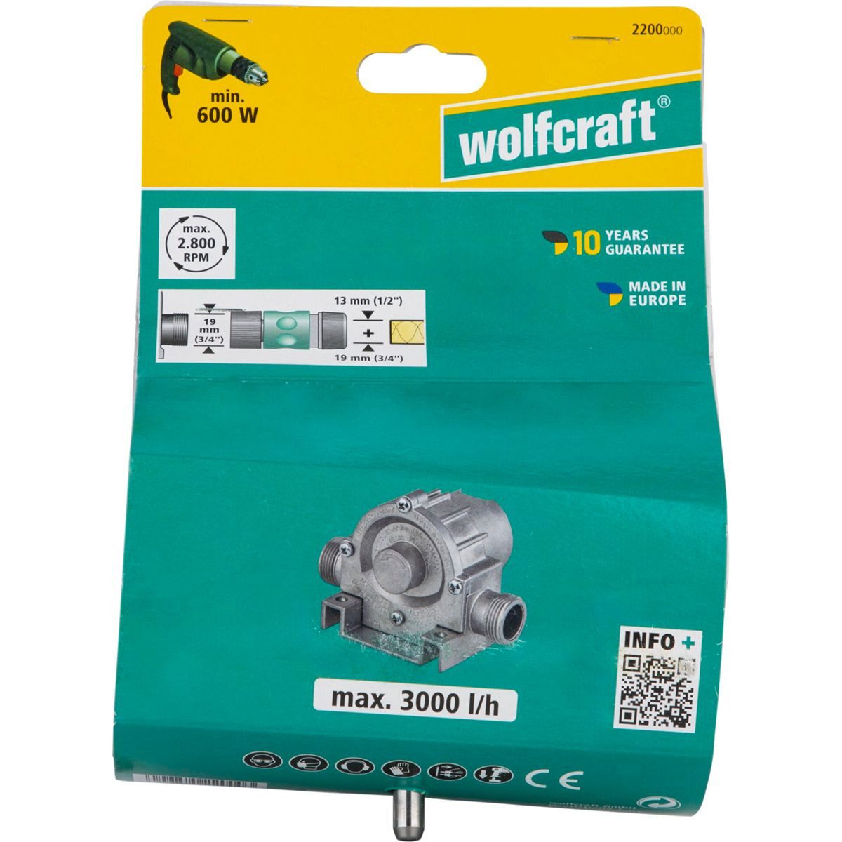 Wolfcraft Gartenpumpe Pumpe Metallgehäuse