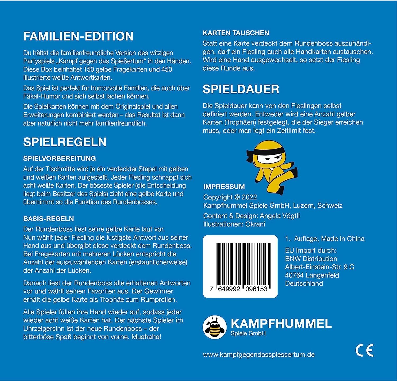 Kampfhummel Spiel, - Kinder Familien-Edition Kampf das - gegen Spiessertum Partyspiel für
