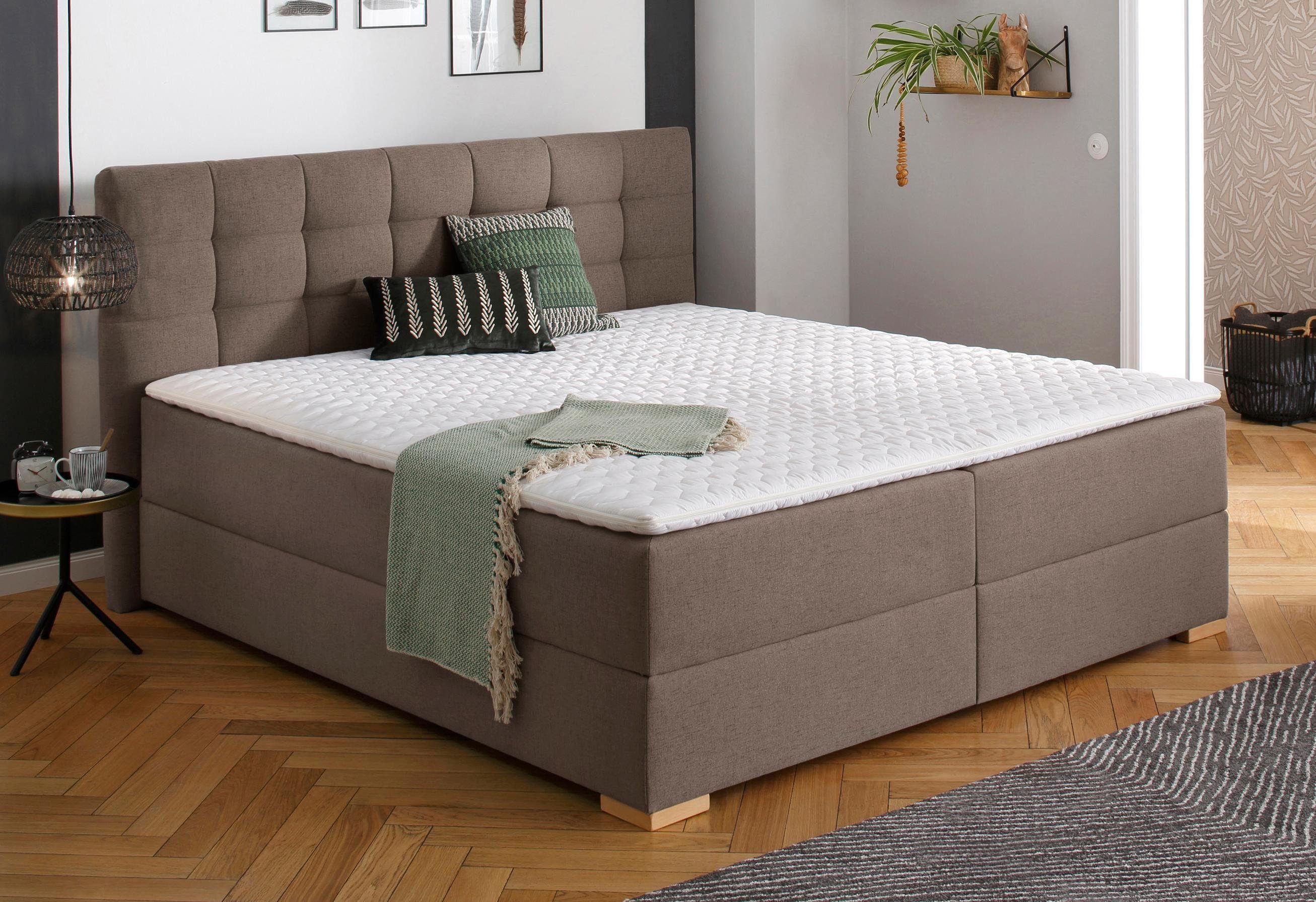 Home affaire Boxbett Olivet mit Bettkasten, in 4 Farben, 4 Breiten, 2 Matratzenarten, auch in Überlänge 220 cm