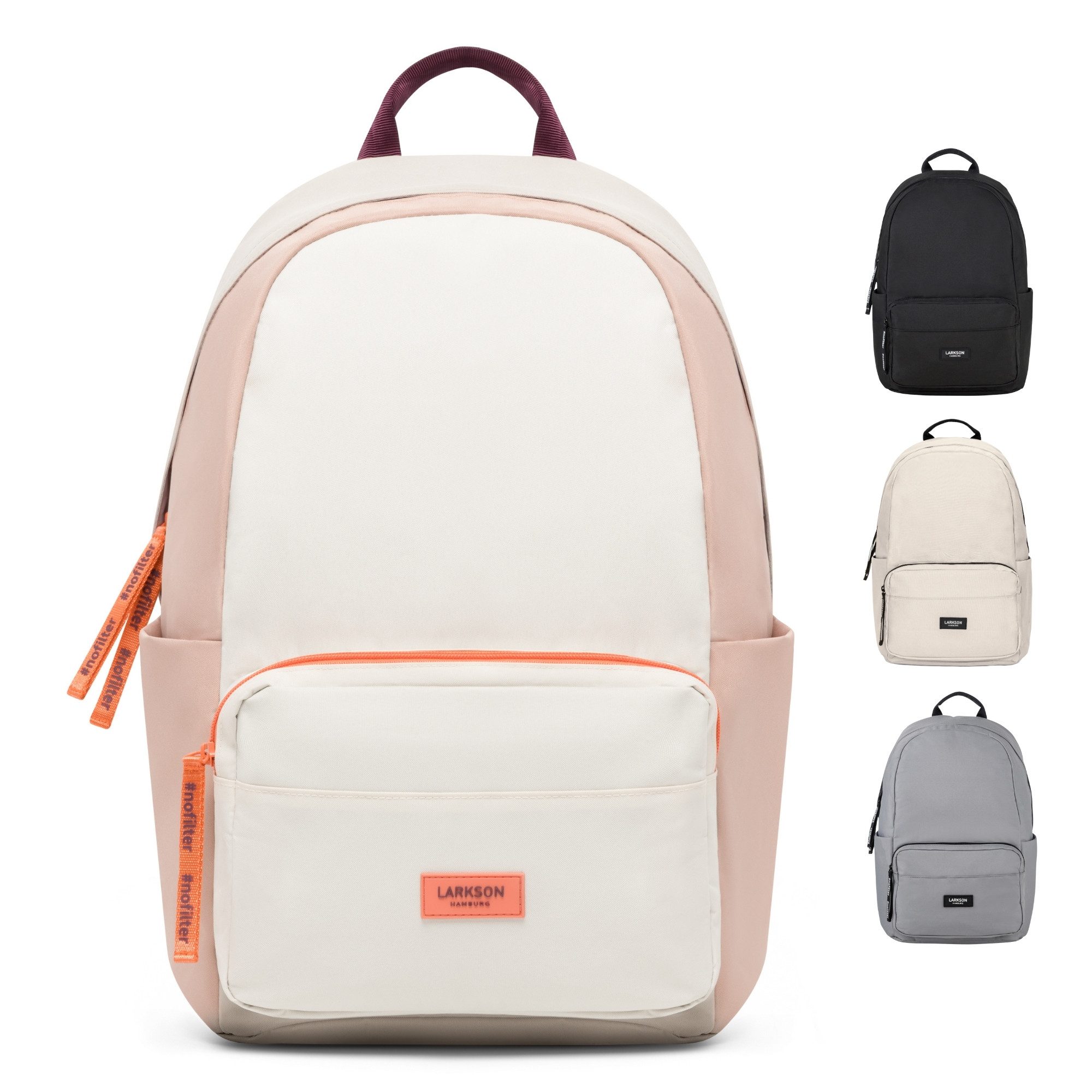 LARKSON Schulrucksack No 3 Rucksack Schule Mädchen Jungen Teenager (1-tlg), Seitentasche, Laptopfach, Wasserabweisend
