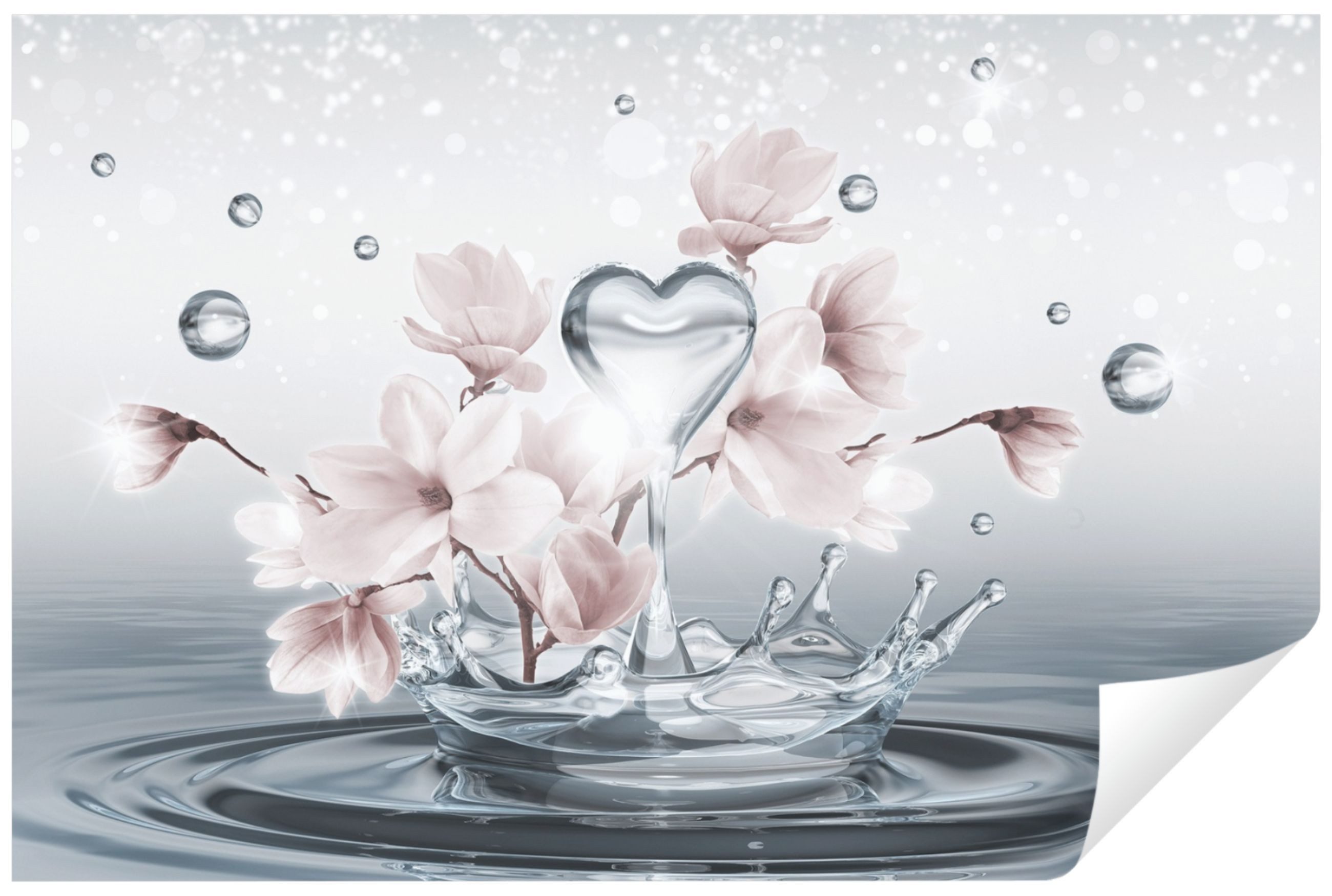 Wallarena Fototapete 3D EFFEKT Blumen Magnolie Abstrakt Moderne Wohnzimmer günstig online kaufen