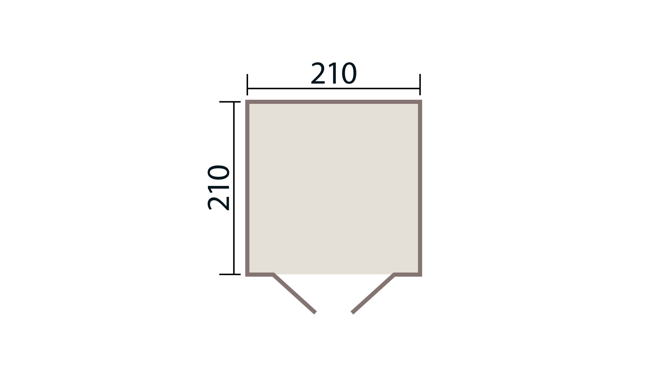 weka Gartenhaus Lugo 2, BxT: 215x217 cm, 19mm 210x210